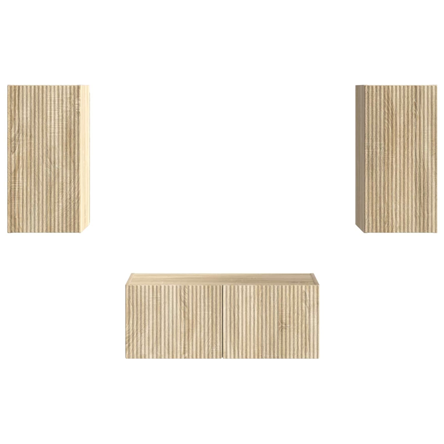 TV Cabinet Set Wall-mounted 6 pcs Sonoma Oak Engineered Wood