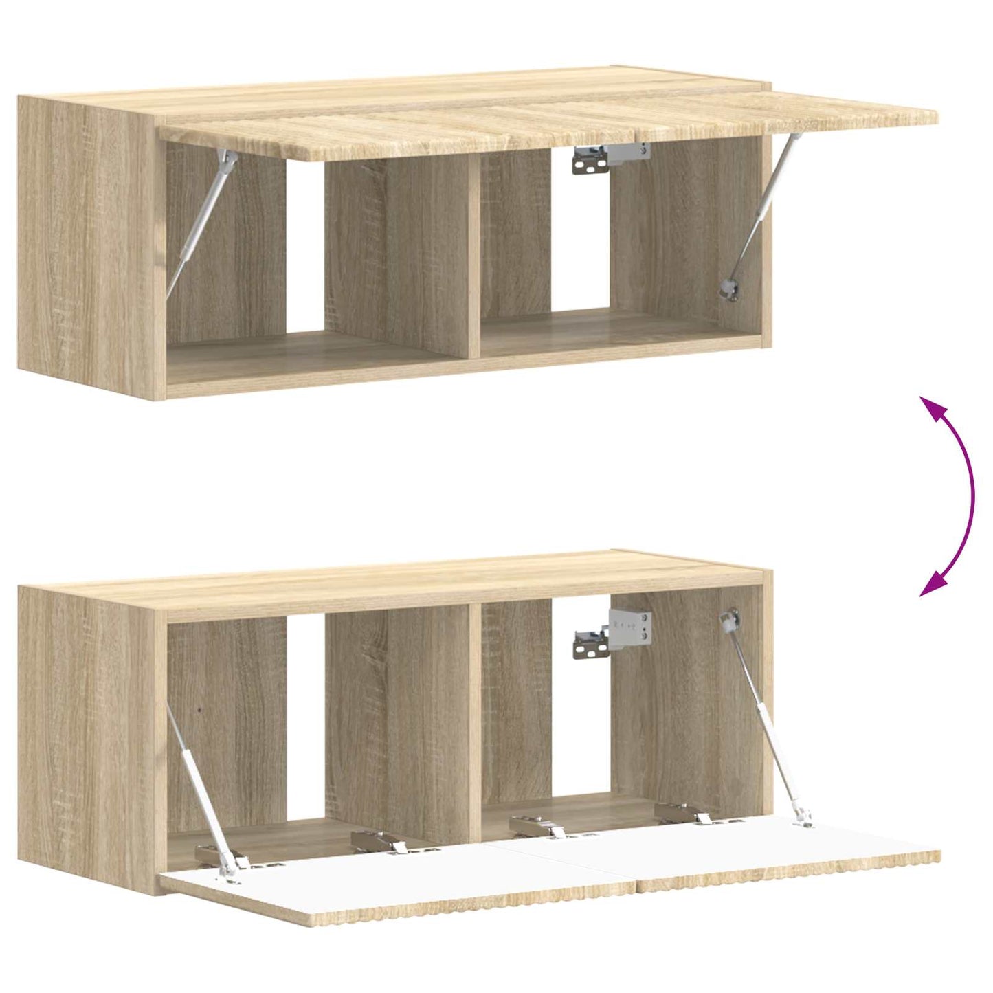 TV Cabinet Set Wall-mounted 6 pcs Sonoma Oak Engineered Wood