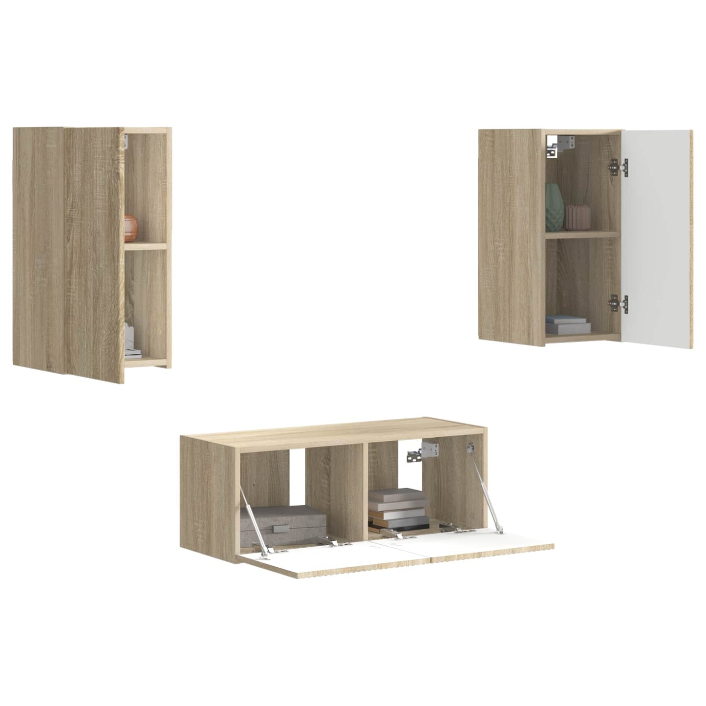 TV Cabinet Set Wall-mounted 6 pcs Sonoma Oak Engineered Wood
