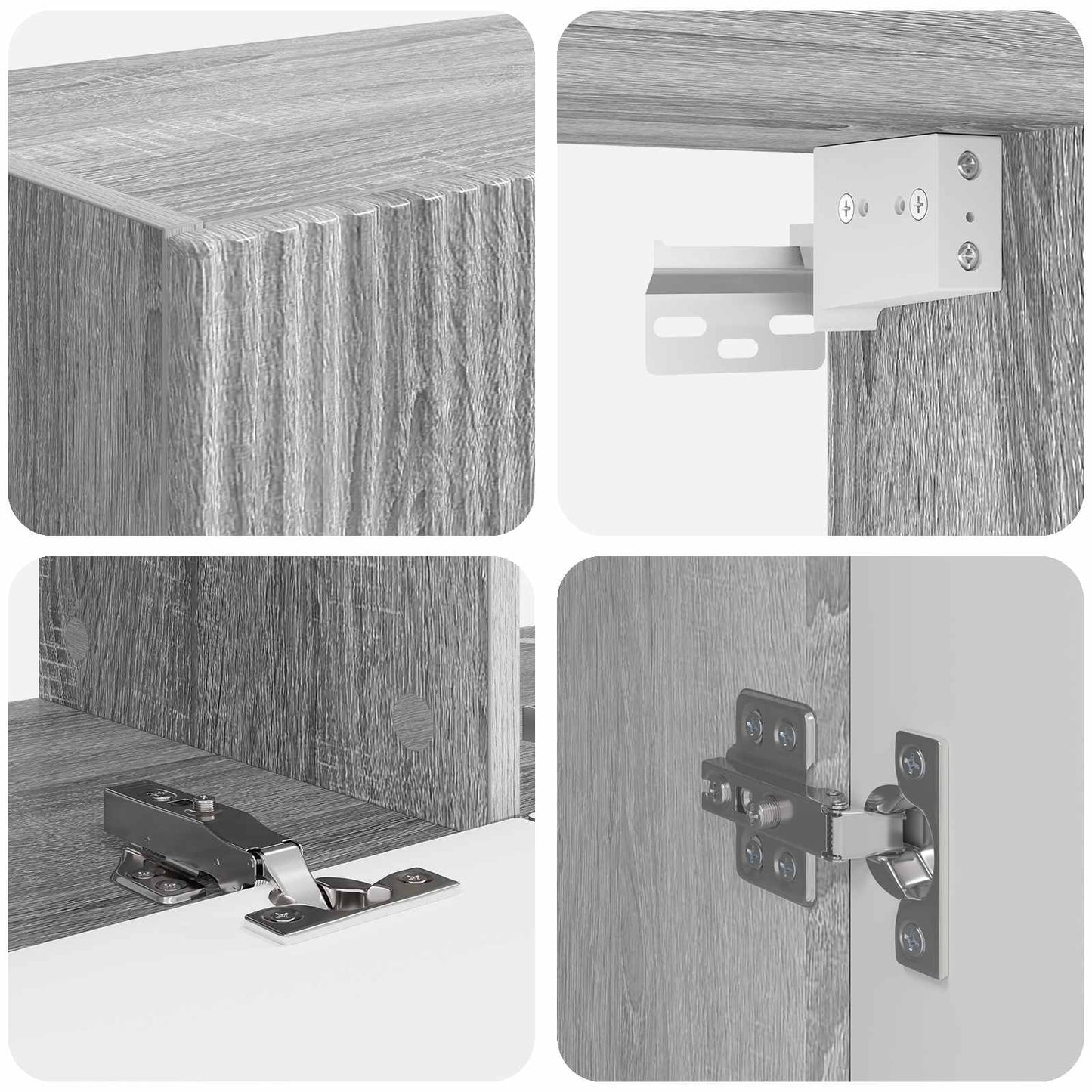 TV Cabinet Set Wall-mounted 6 pcs Grey Sonoma Engineered Wood