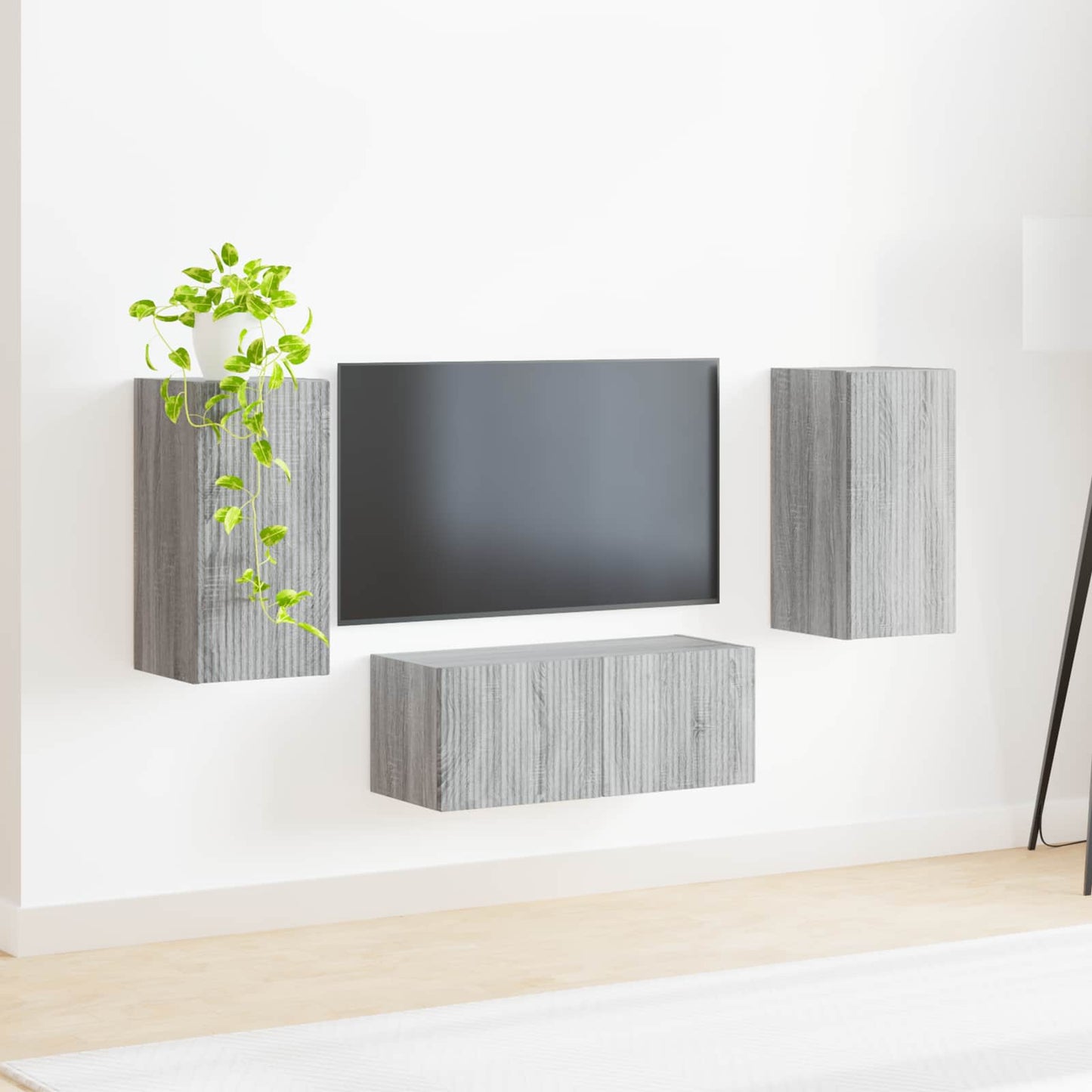 TV Cabinet Set Wall-mounted 6 pcs Grey Sonoma Engineered Wood