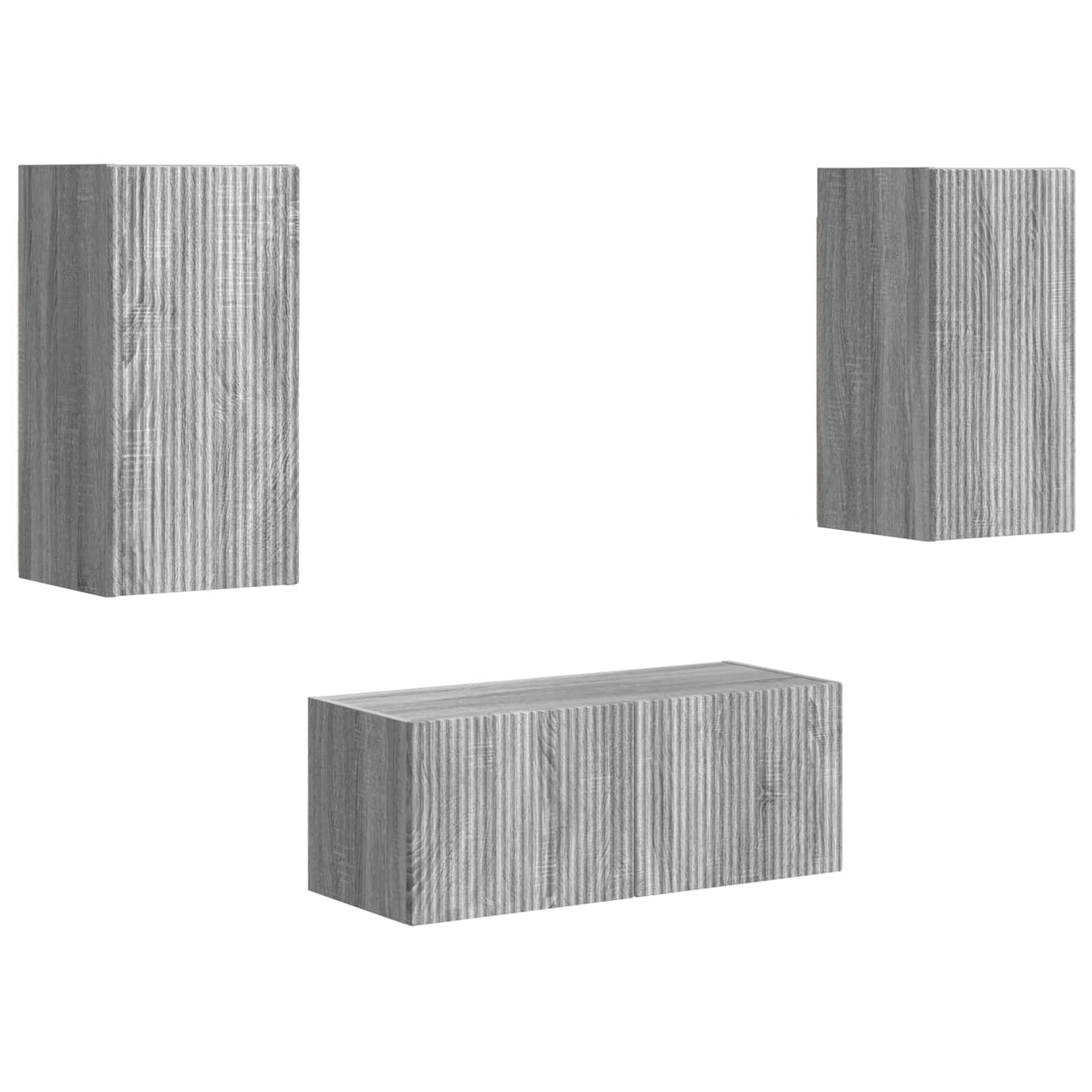 TV Cabinet Set Wall-mounted 6 pcs Grey Sonoma Engineered Wood