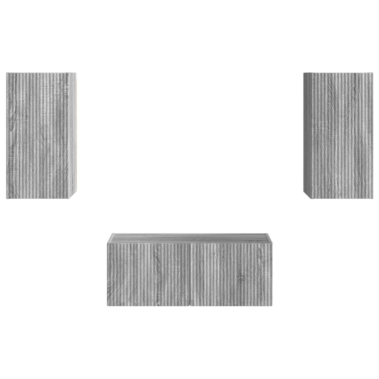 TV Cabinet Set Wall-mounted 6 pcs Grey Sonoma Engineered Wood