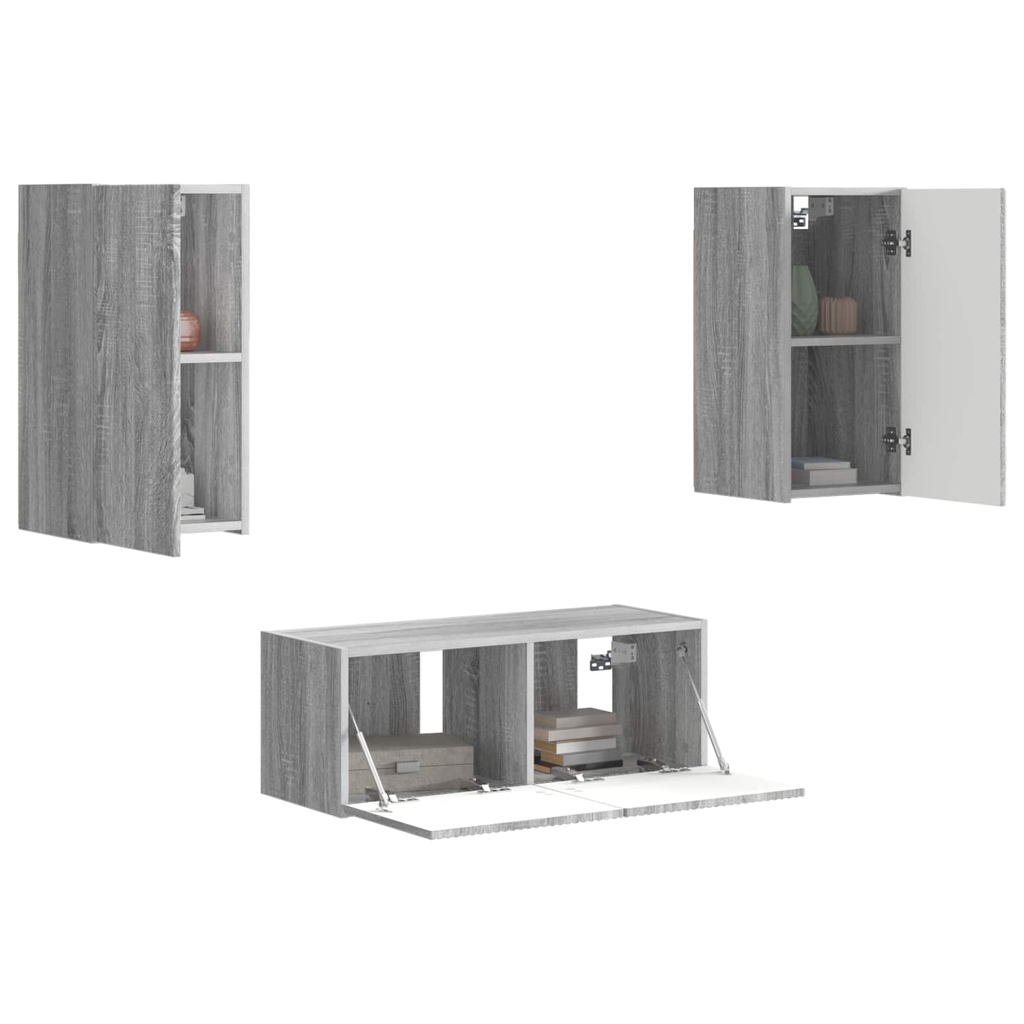 TV Cabinet Set Wall-mounted 6 pcs Grey Sonoma Engineered Wood