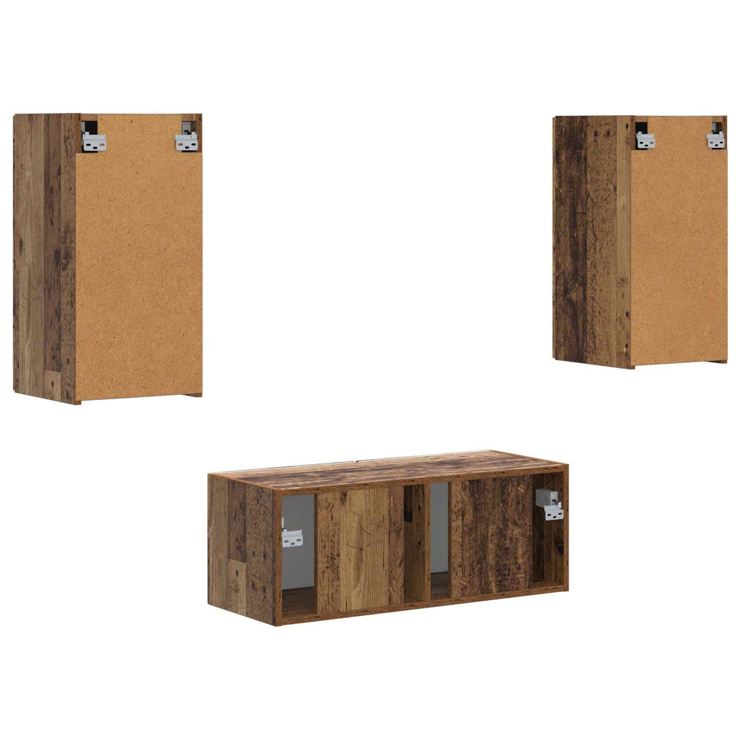 TV Cabinet Set Wall-mounted 6 pcs Old Wood Engineered Wood