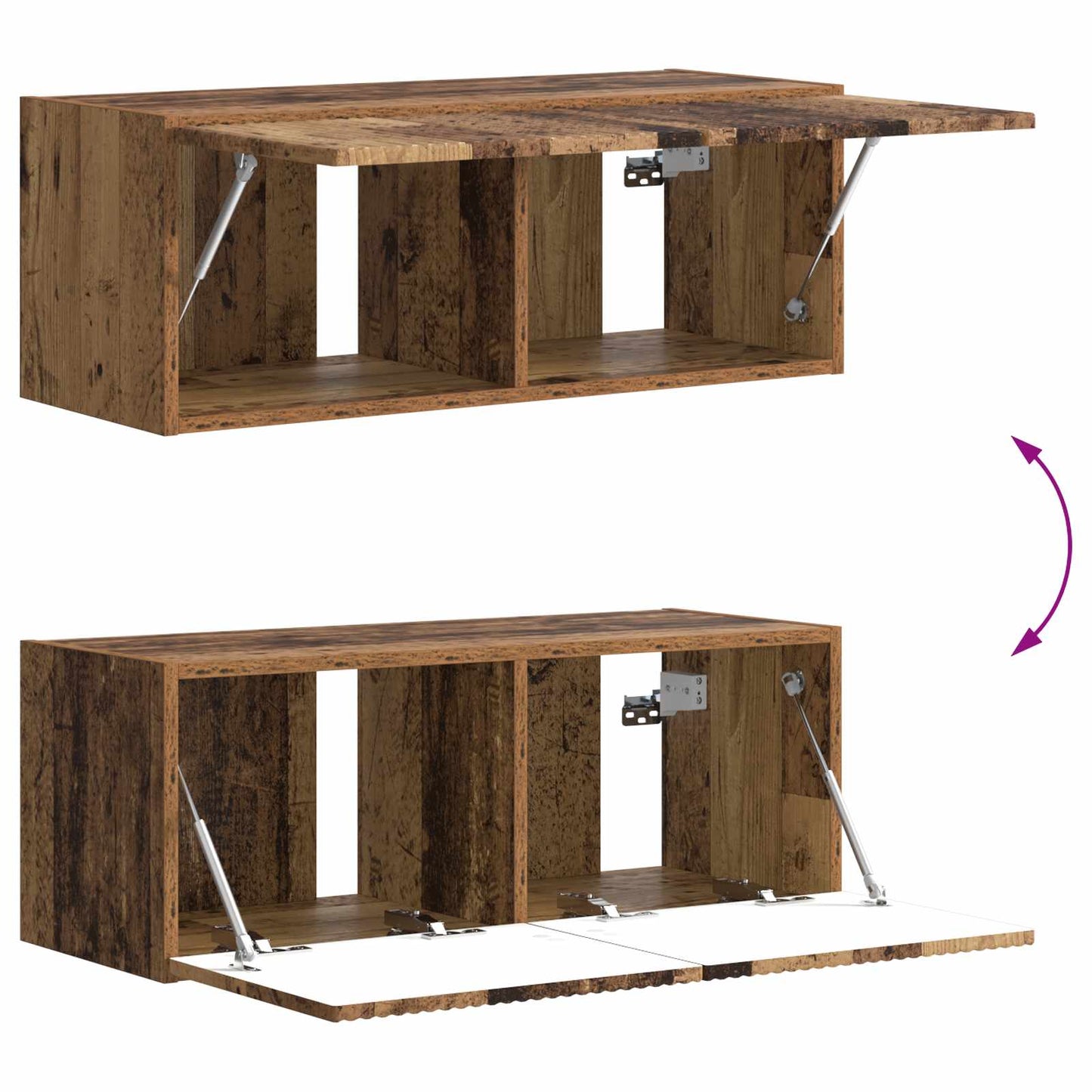 TV Cabinet Set Wall-mounted 6 pcs Old Wood Engineered Wood
