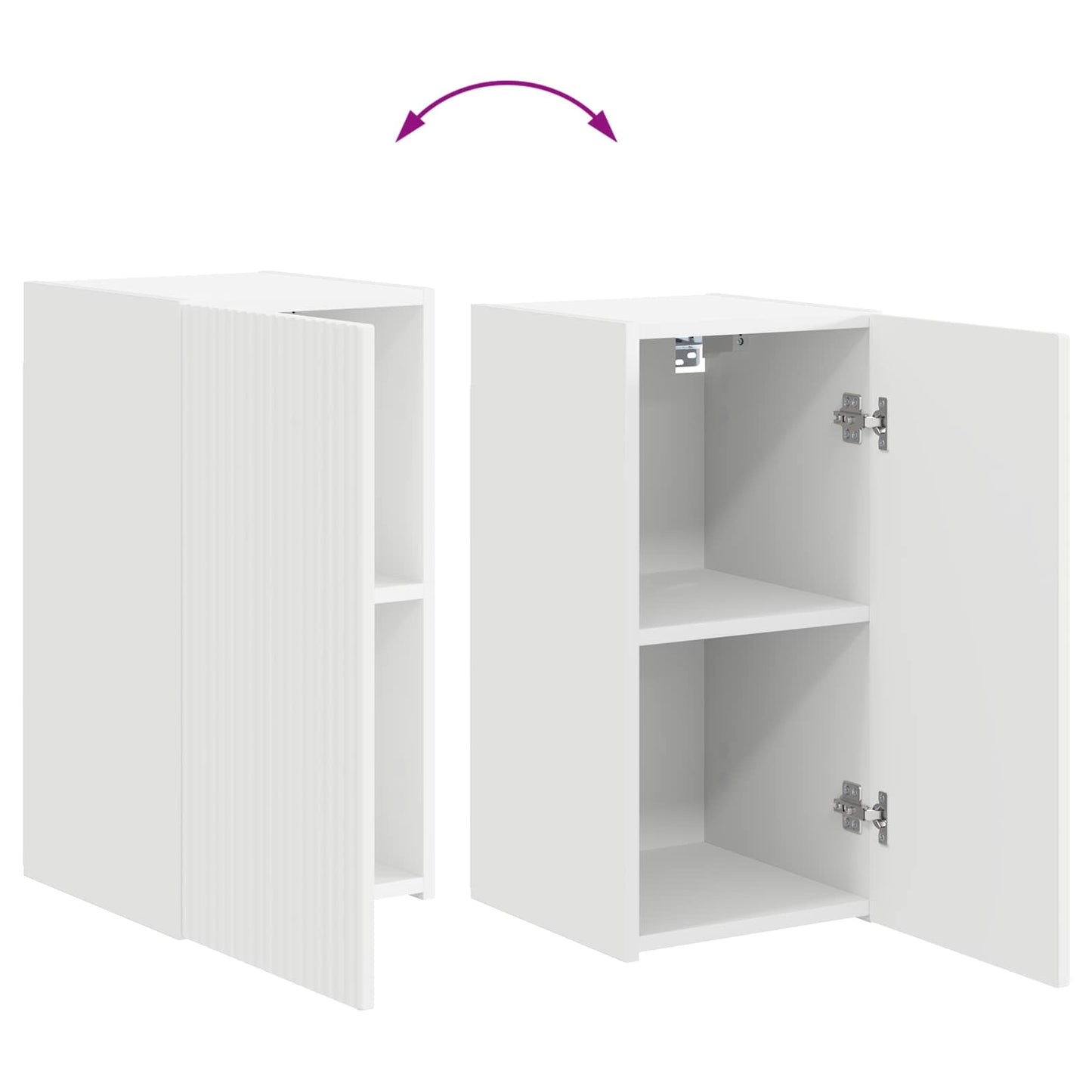 TV Cabinet Set Wall-mounted 5 pcs White Engineered Wood