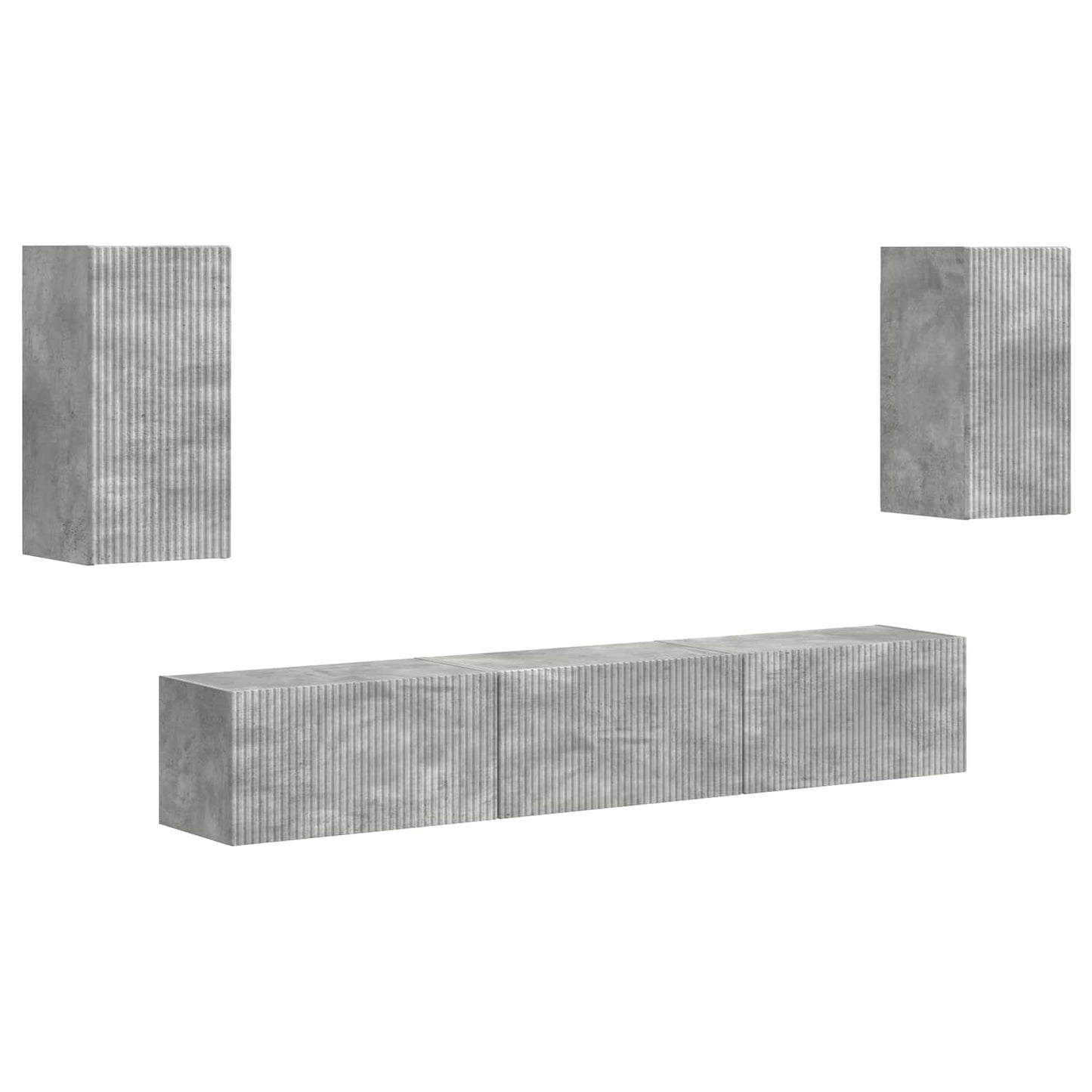 TV Cabinet Set Wall-mounted 5 pcs Concrete Grey Engineered Wood