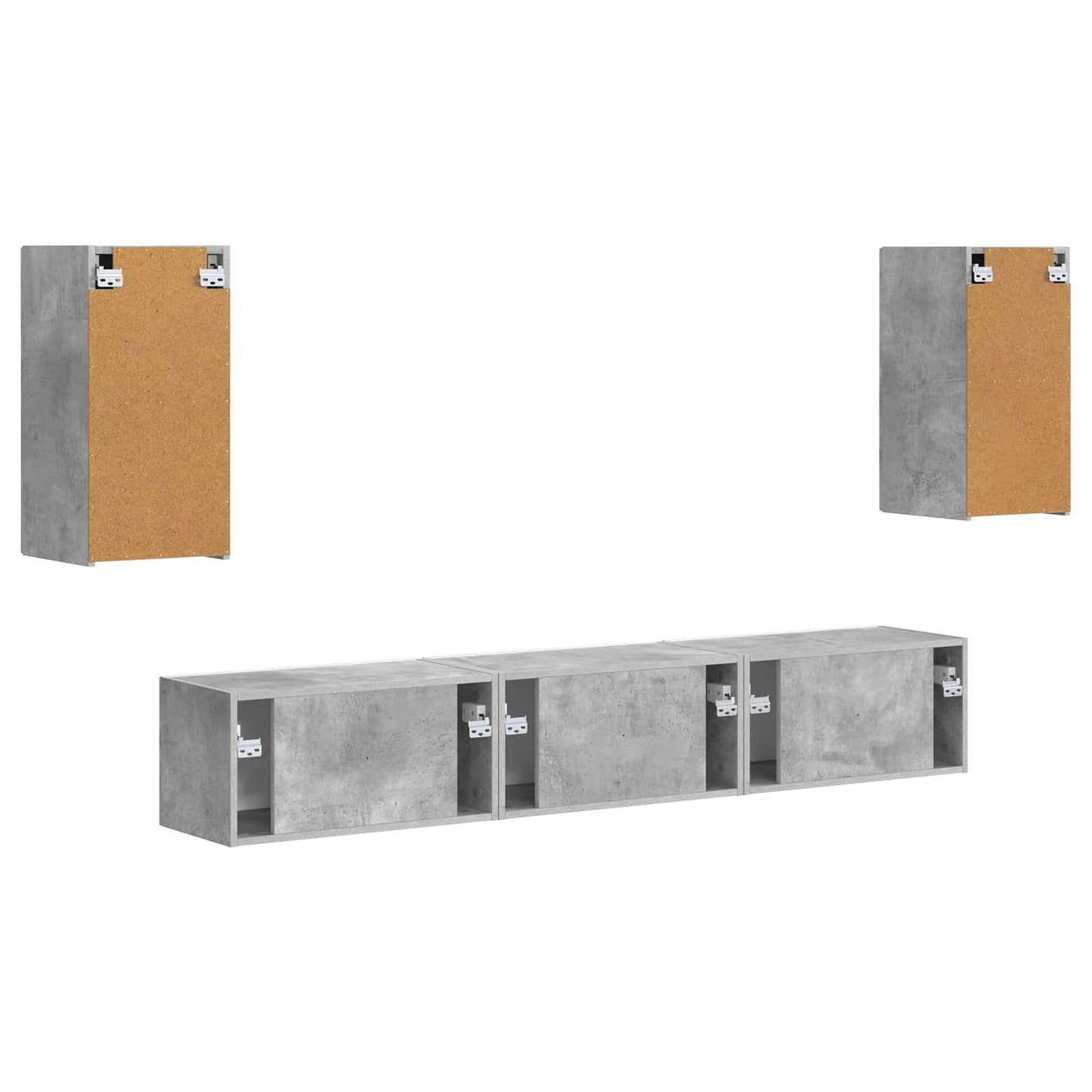 TV Cabinet Set Wall-mounted 5 pcs Concrete Grey Engineered Wood