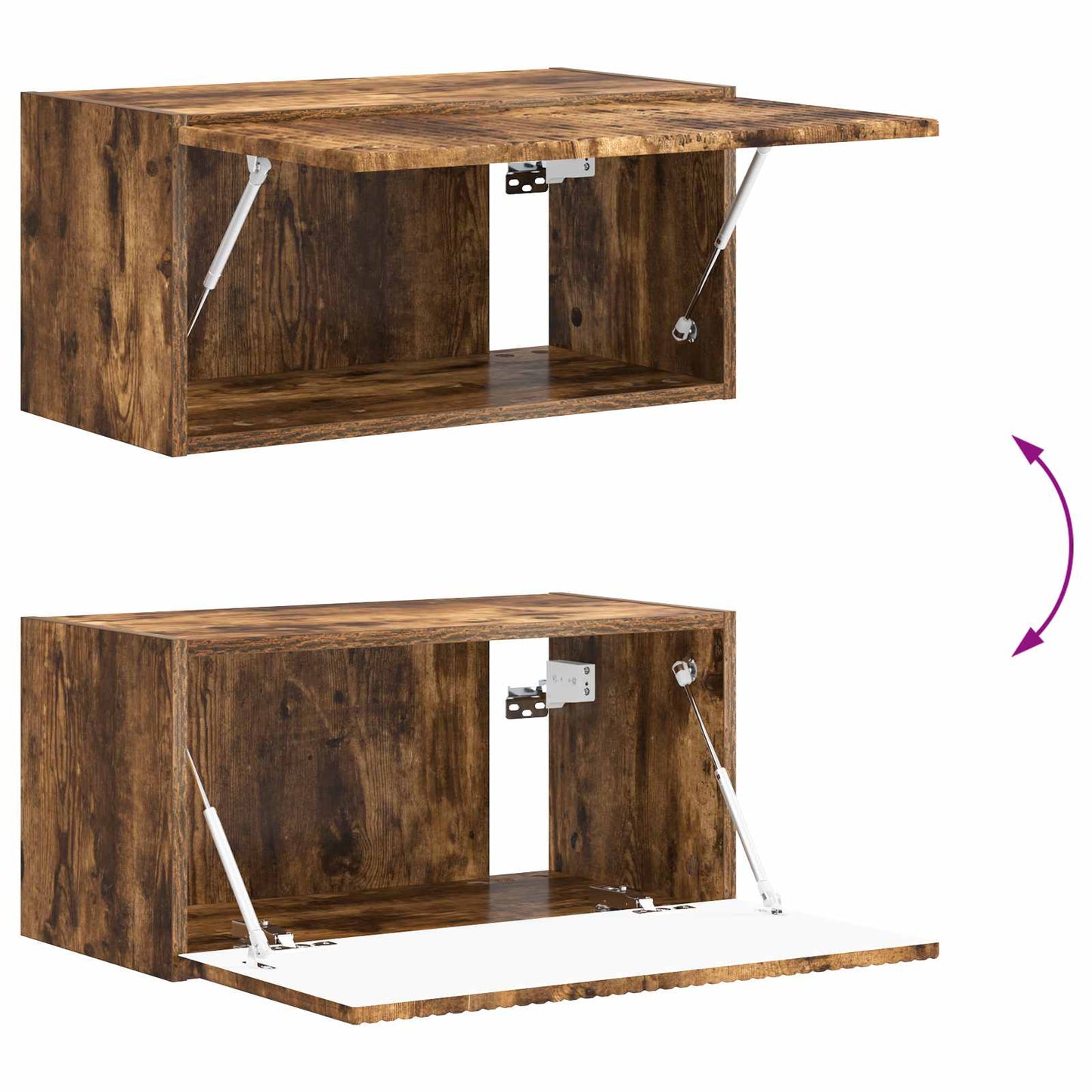 TV Cabinet Set Wall-mounted 5 pcs Smoked Oak Engineered Wood