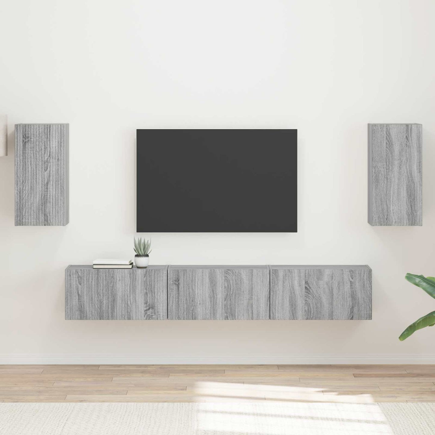 TV Cabinet Set Wall-mounted 5 pcs Grey Sonoma Engineered Wood