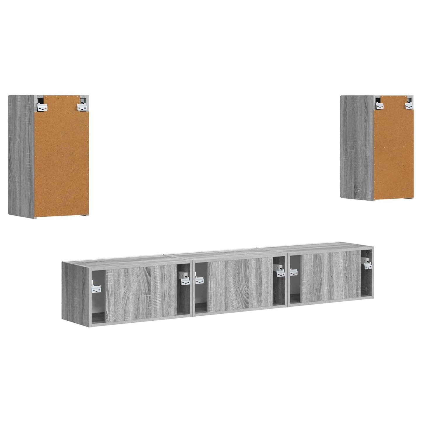 TV Cabinet Set Wall-mounted 5 pcs Grey Sonoma Engineered Wood