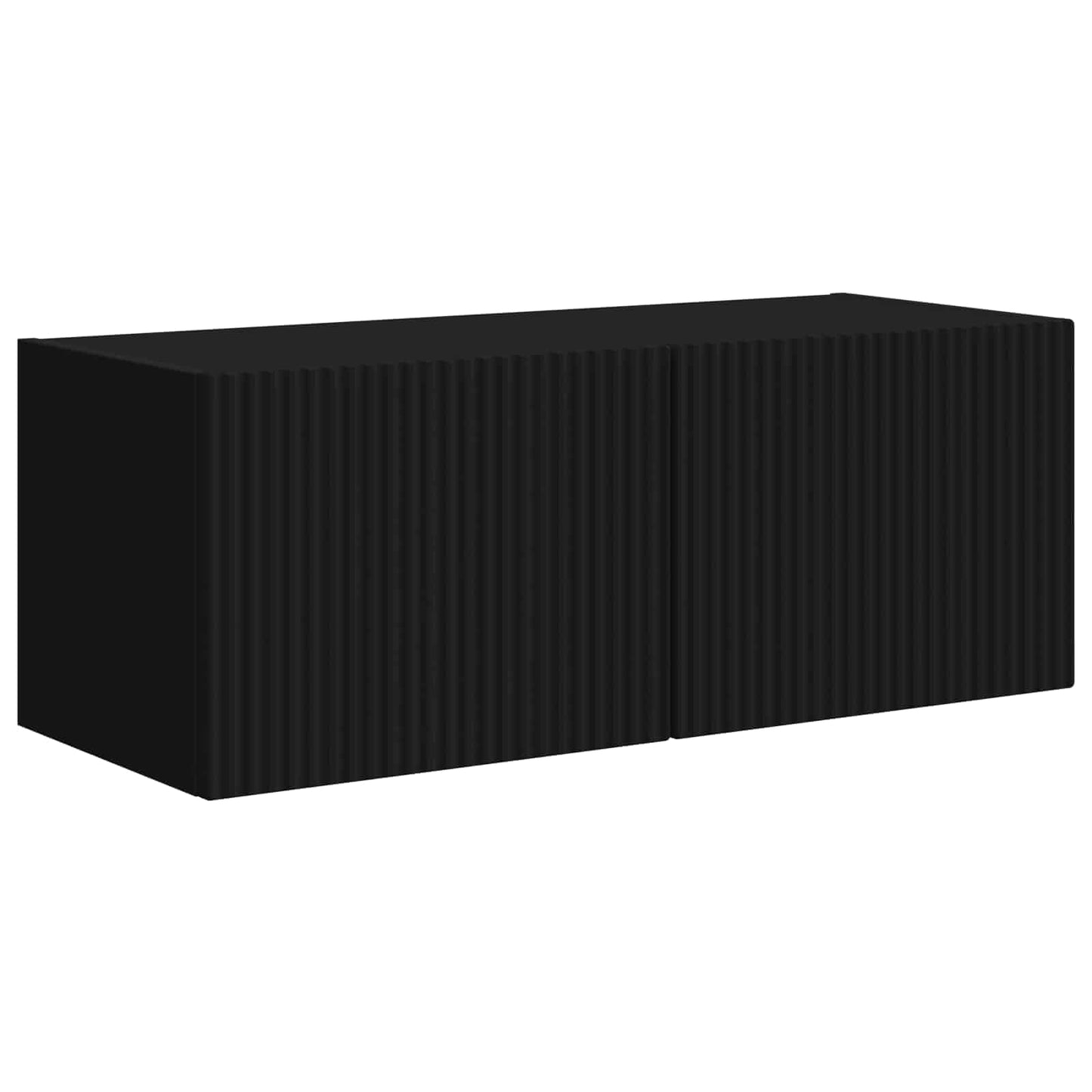 TV Cabinet Set 4 pcs Black Engineered Wood