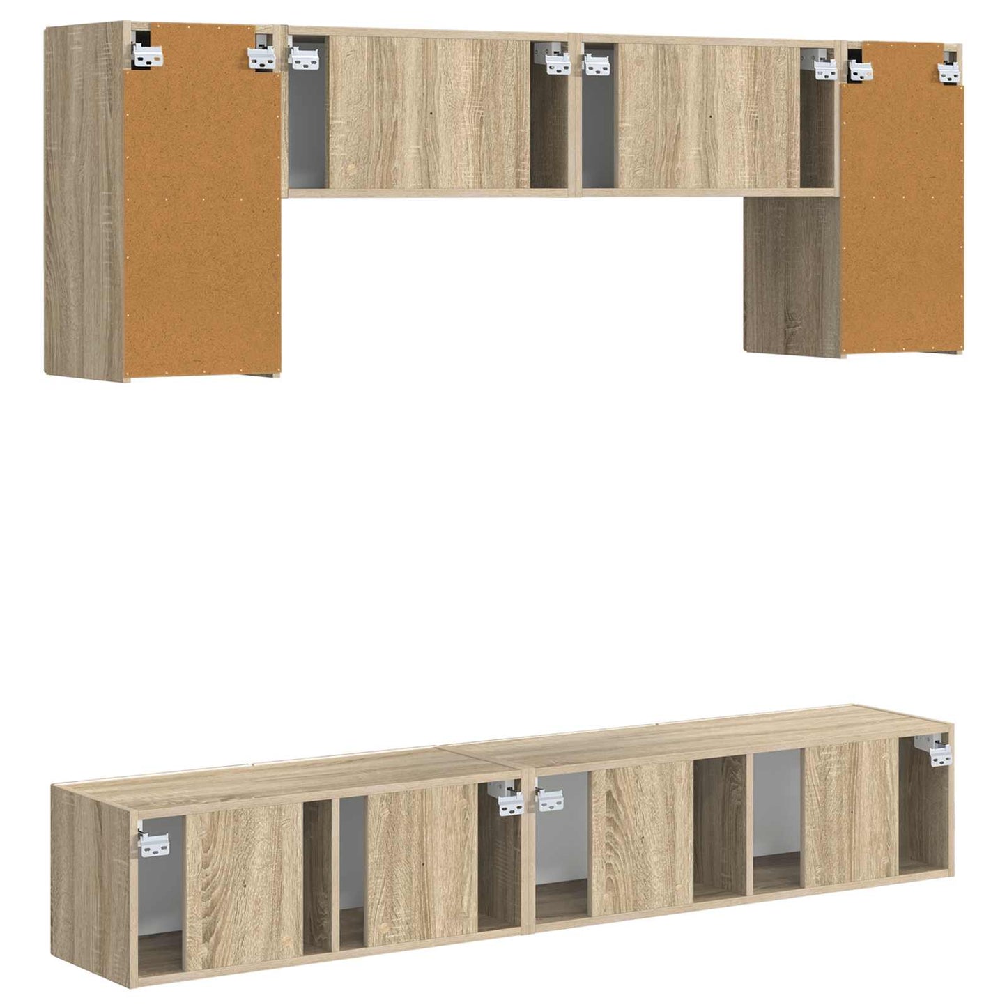 TV Cabinet Set 4 pcs Sonoma Oak Engineered Wood