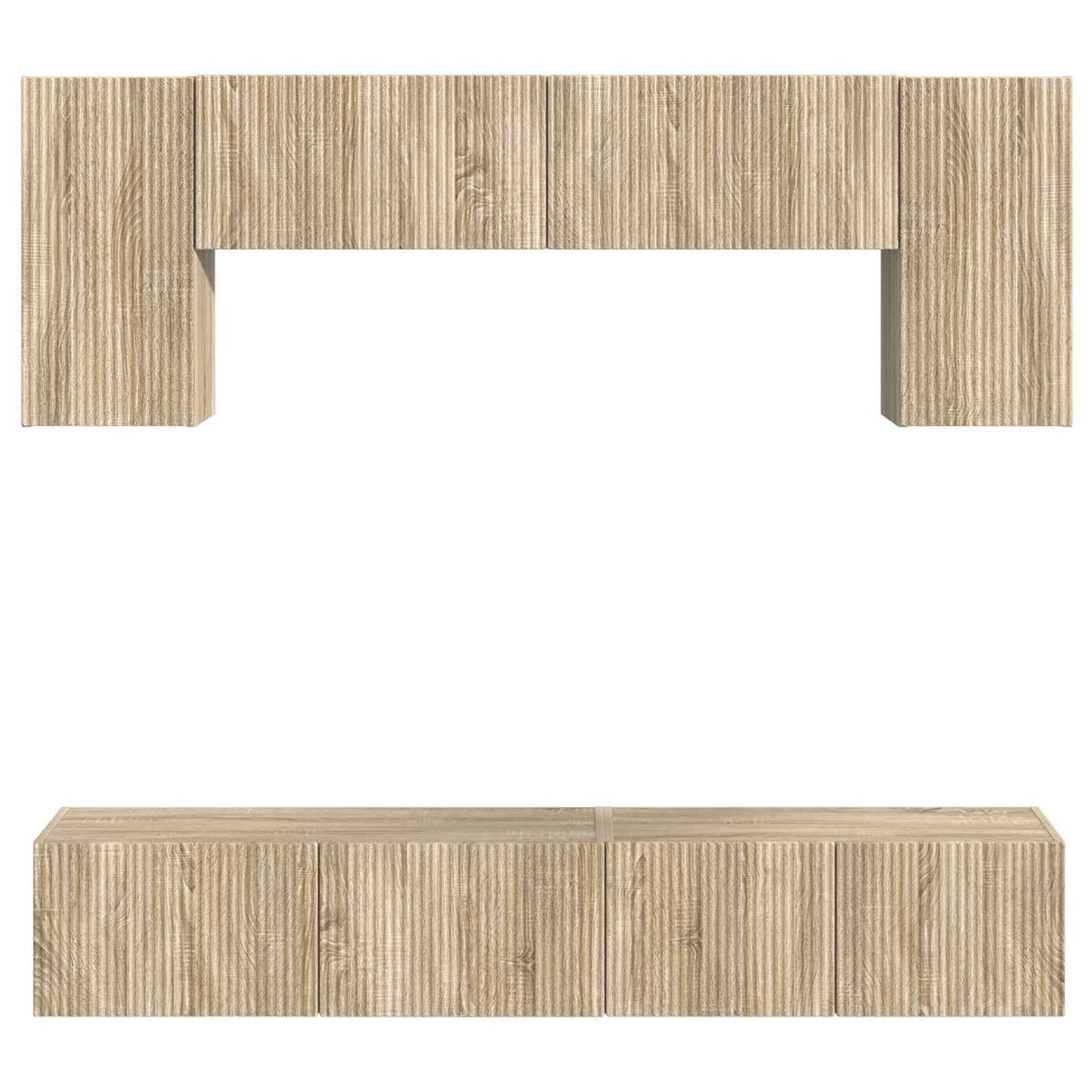 TV Cabinet Set Wall-mounted 4 pcs Sonoma Oak Engineered Wood