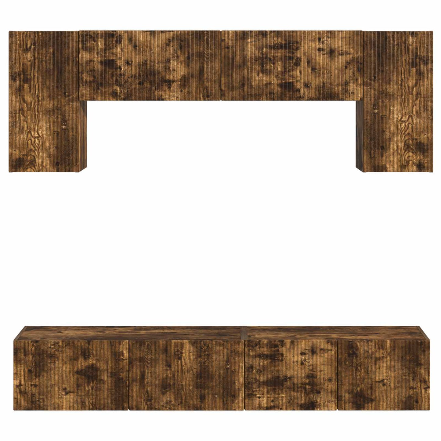 TV Cabinet Set 4 pcs Smoked Oak Engineered Wood