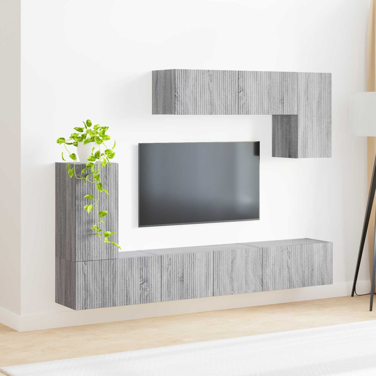 TV Cabinet Set 4 pcs Grey Sonoma Engineered Wood