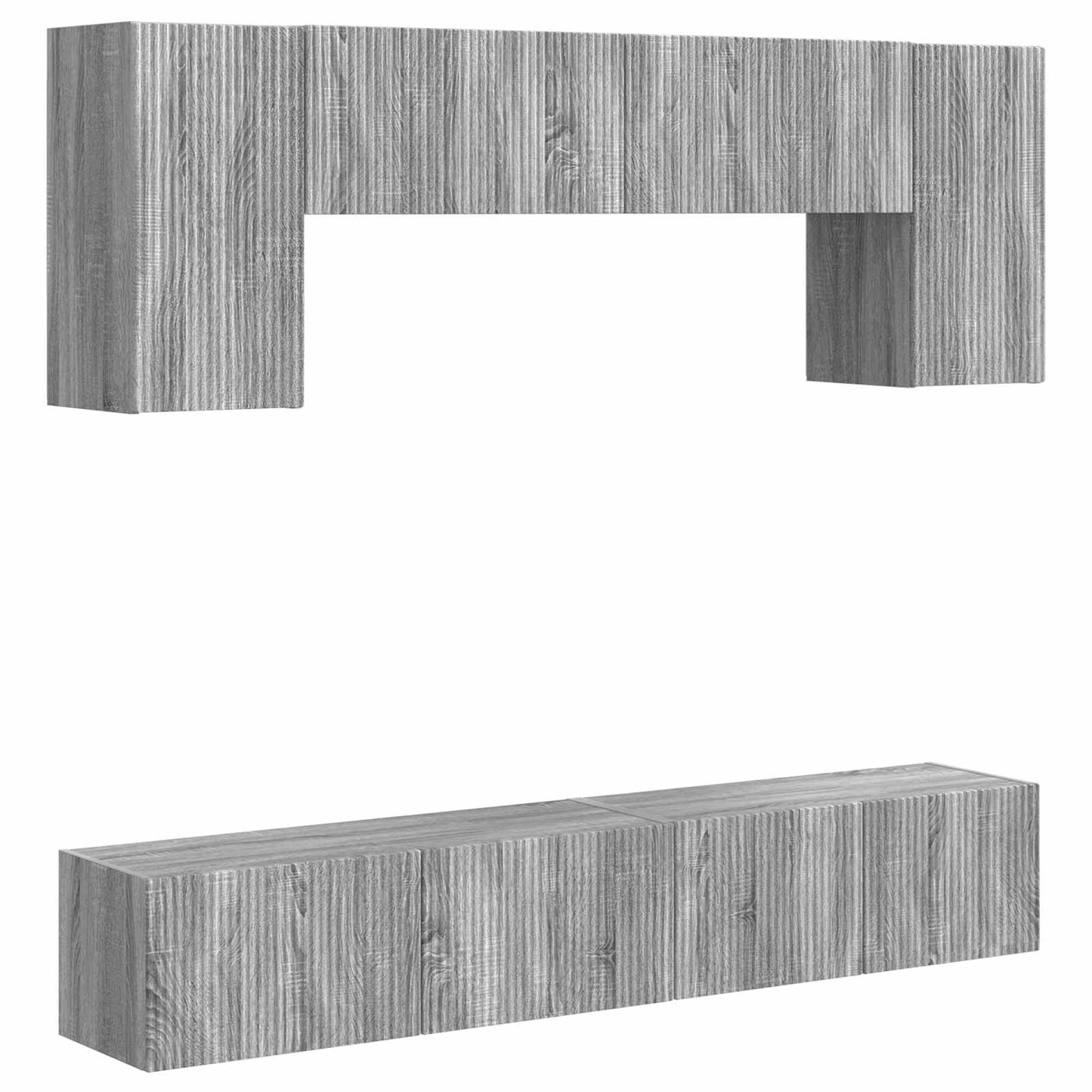 TV Cabinet Set 4 pcs Grey Sonoma Engineered Wood