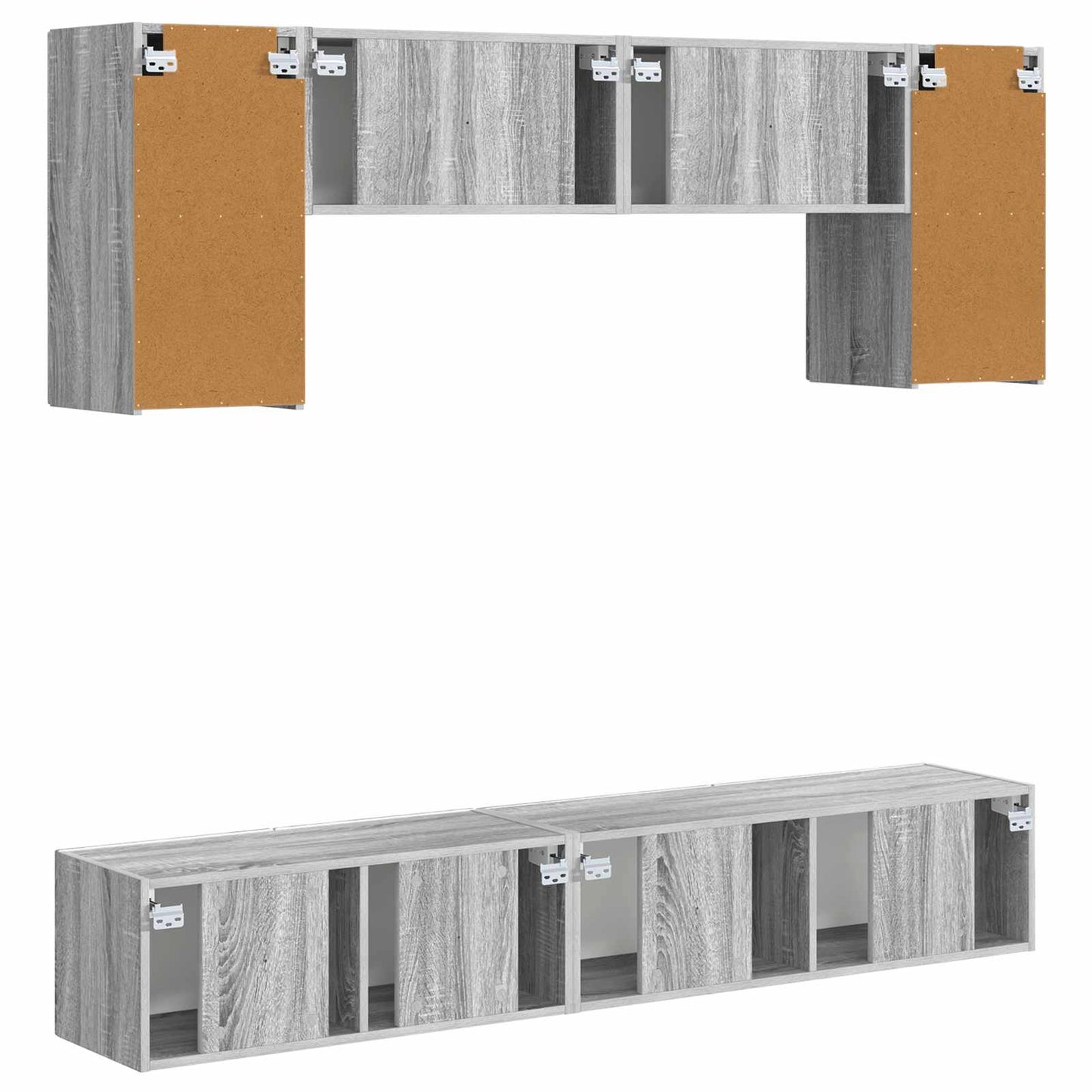 TV Cabinet Set 4 pcs Grey Sonoma Engineered Wood