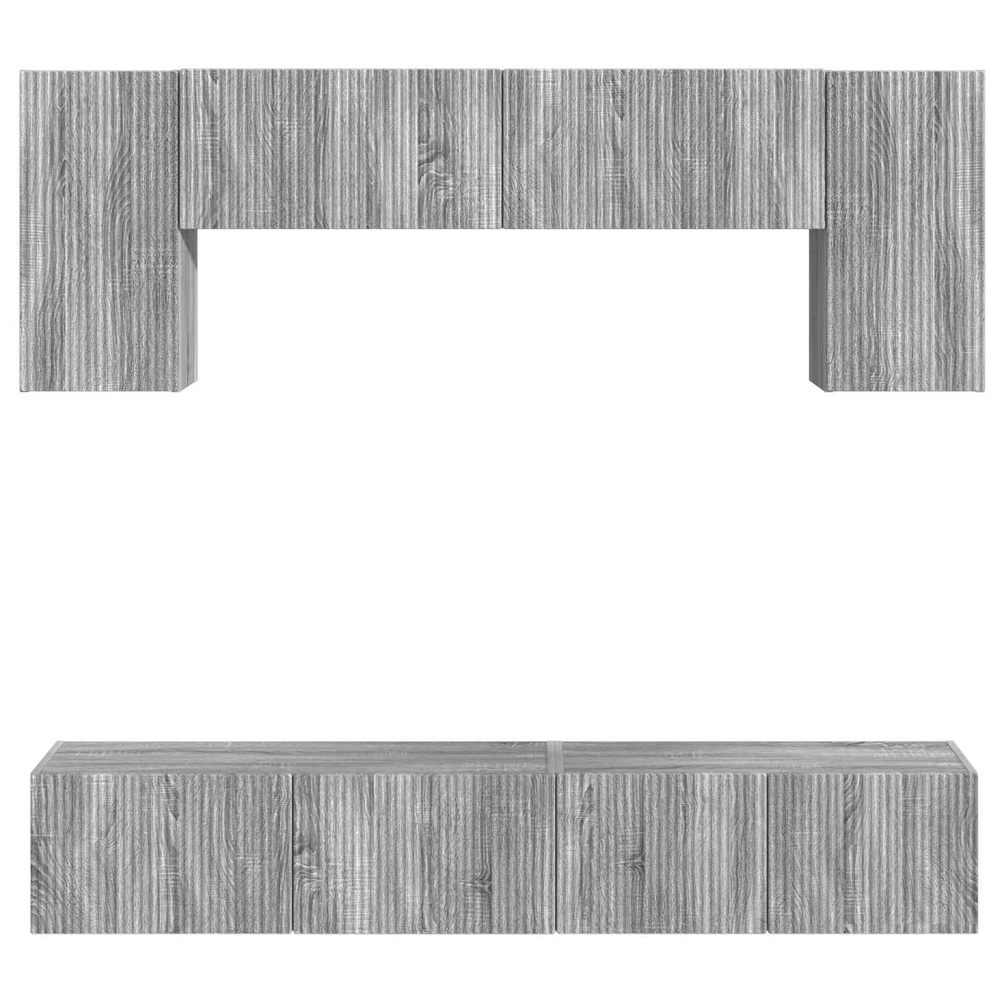 TV Cabinet Set Wall-mounted 4 pcs Grey Sonoma Engineered Wood