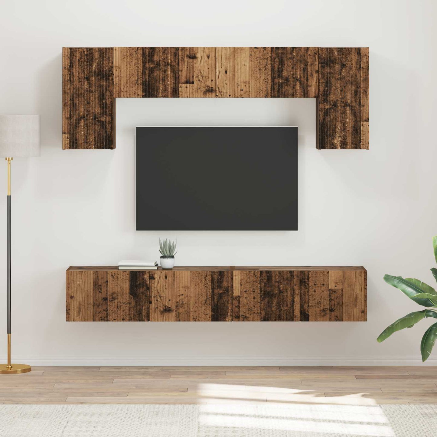 TV Cabinet Set 4 pcs Old Wood Engineered Wood