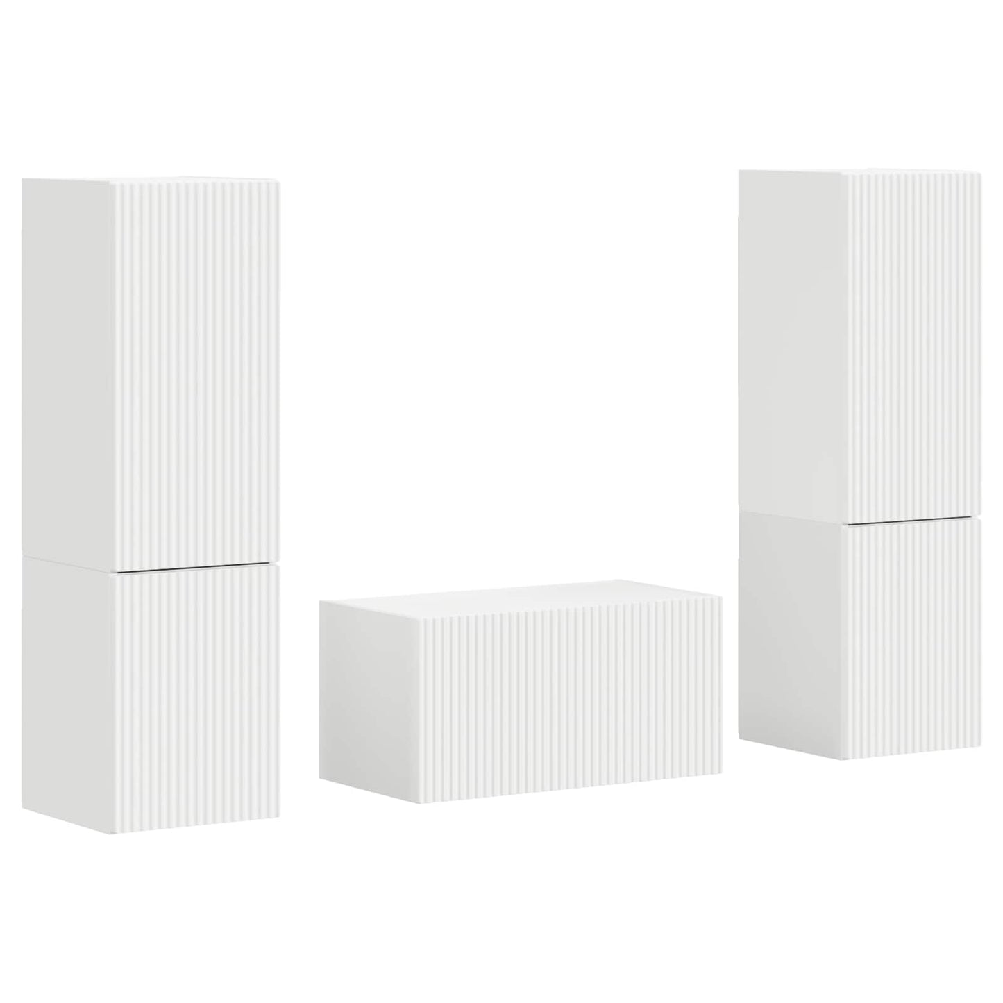 TV Cabinet Set 5 pcs White Engineered Wood
