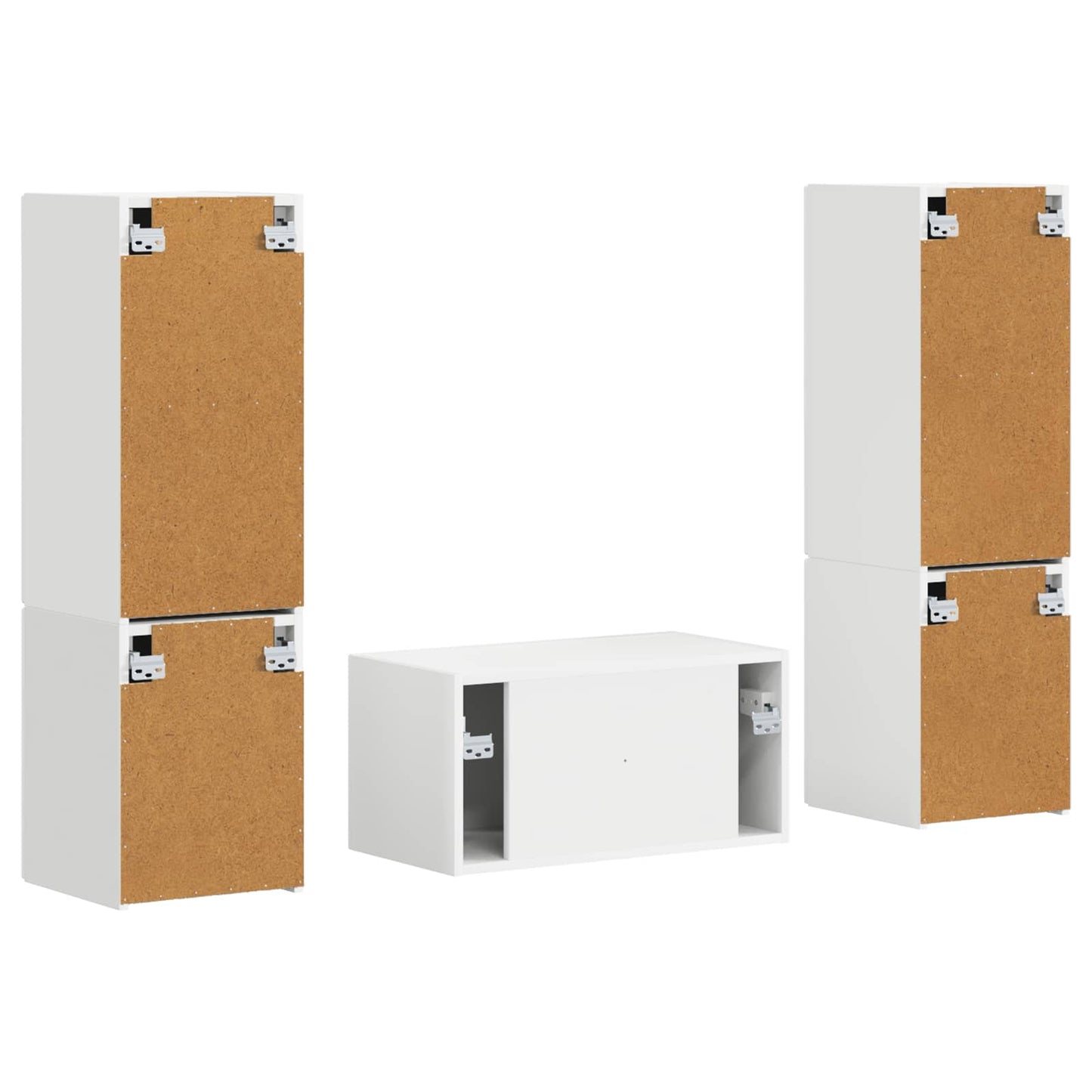 TV Cabinet Set 5 pcs White Engineered Wood