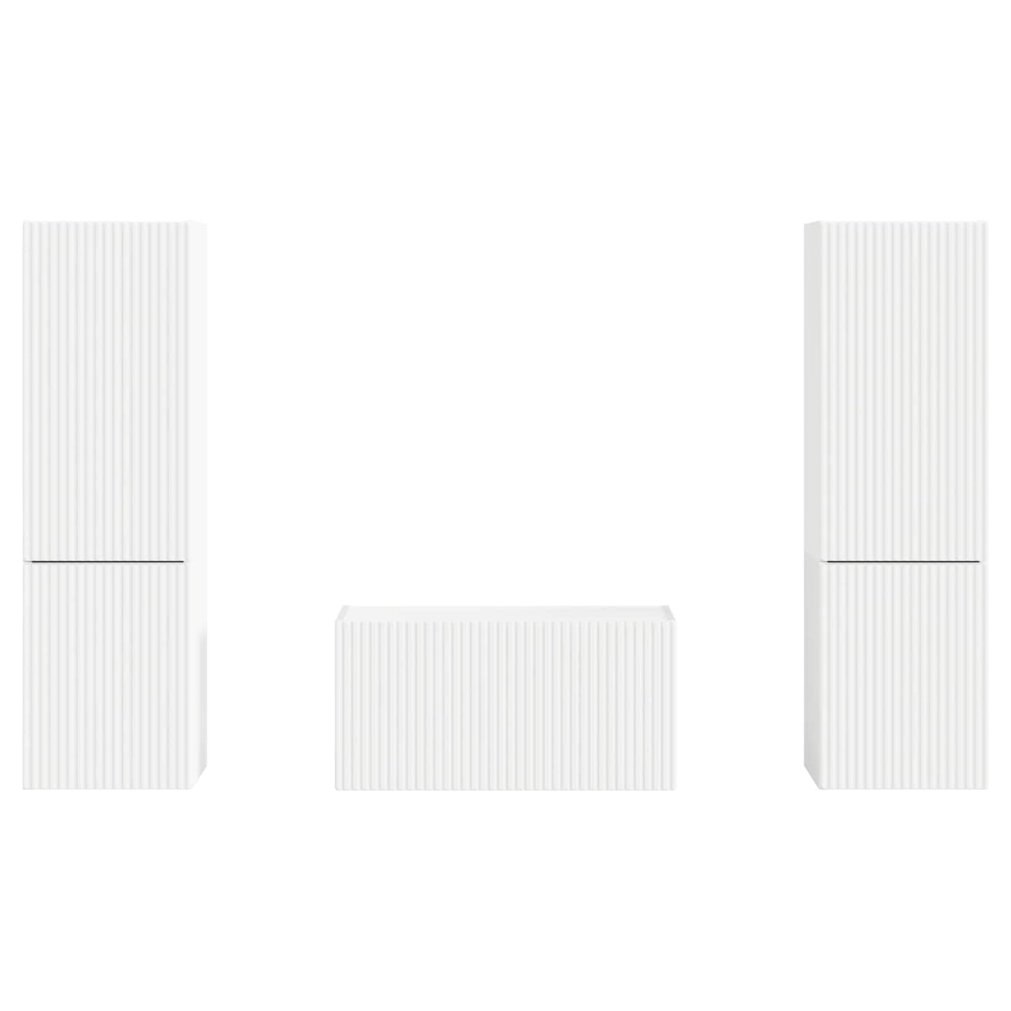 TV Cabinet Set 5 pcs White Engineered Wood