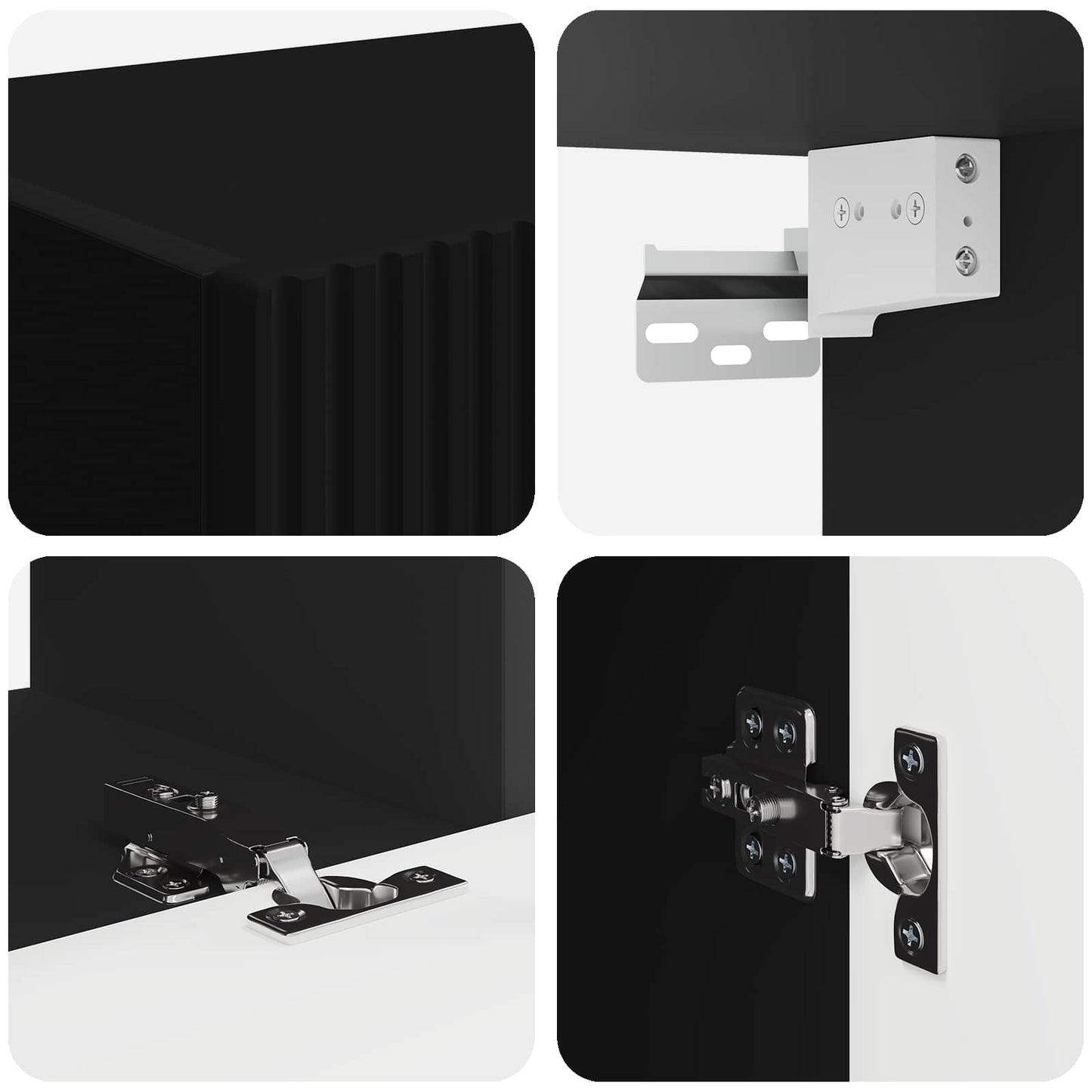 TV Cabinet Set 5 pcs Black Engineered Wood