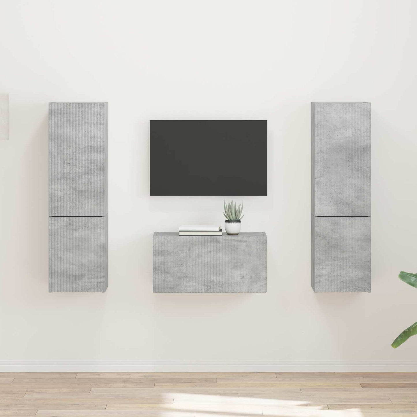 TV Cabinet Set 5 pcs Concrete Grey Engineered Wood