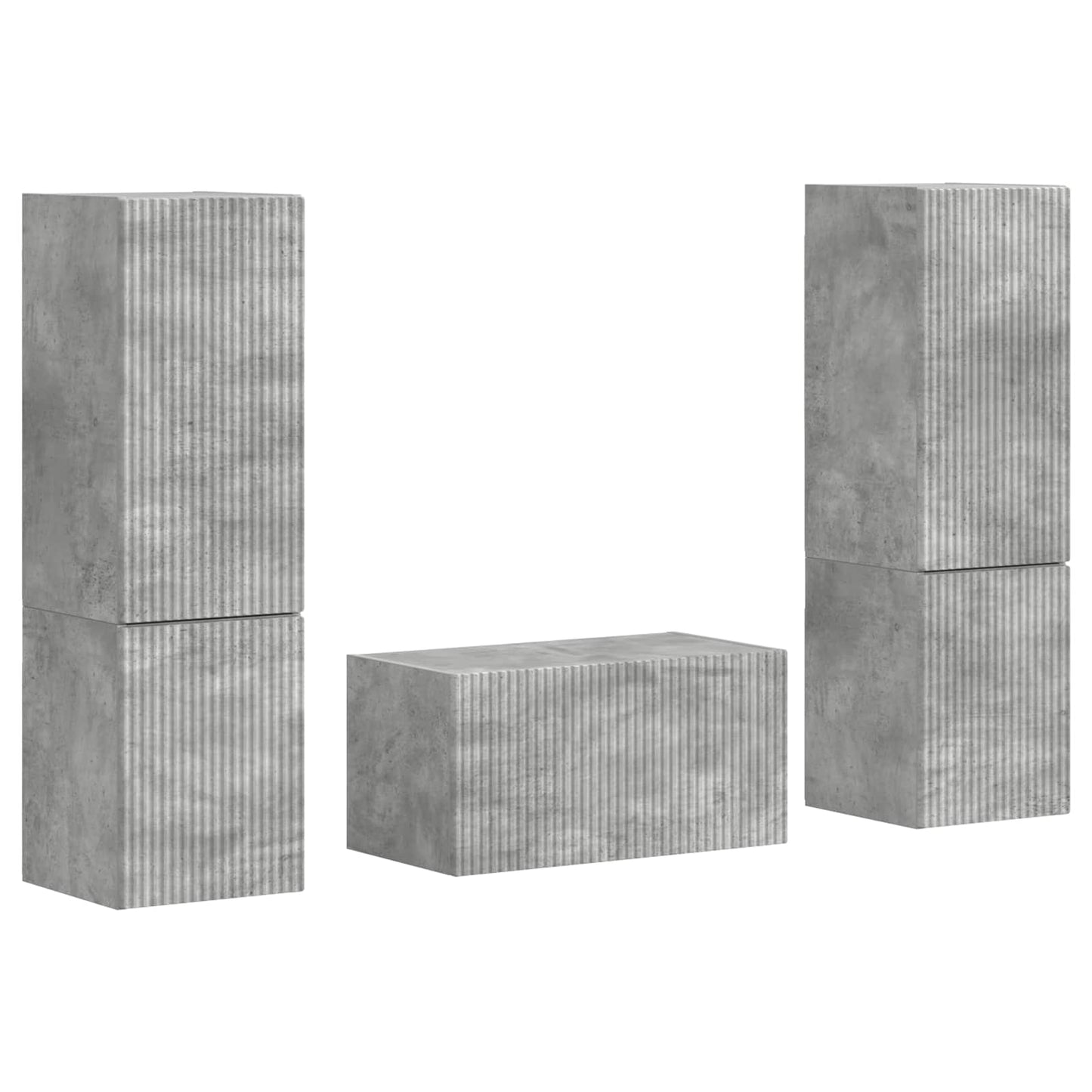 TV Cabinet Set 5 pcs Concrete Grey Engineered Wood