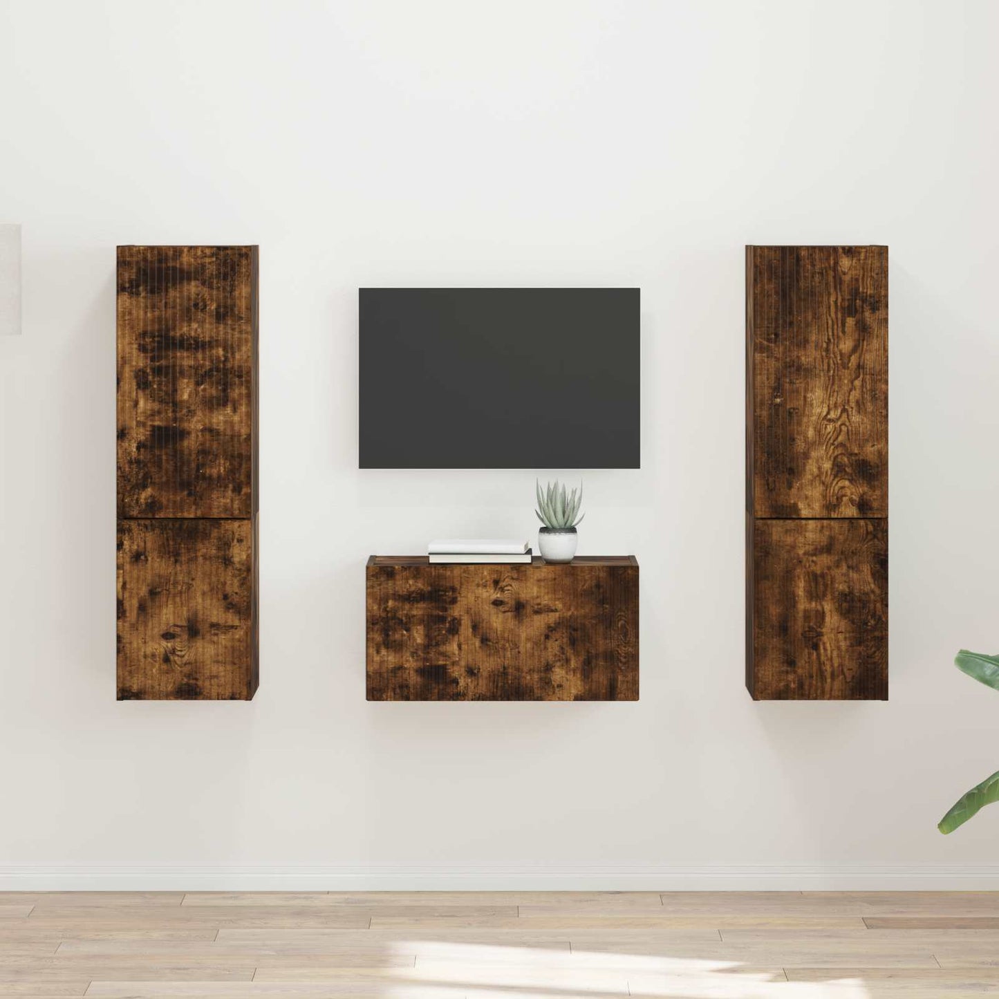 TV Cabinet Set 5 pcs Smoked Oak Engineered Wood