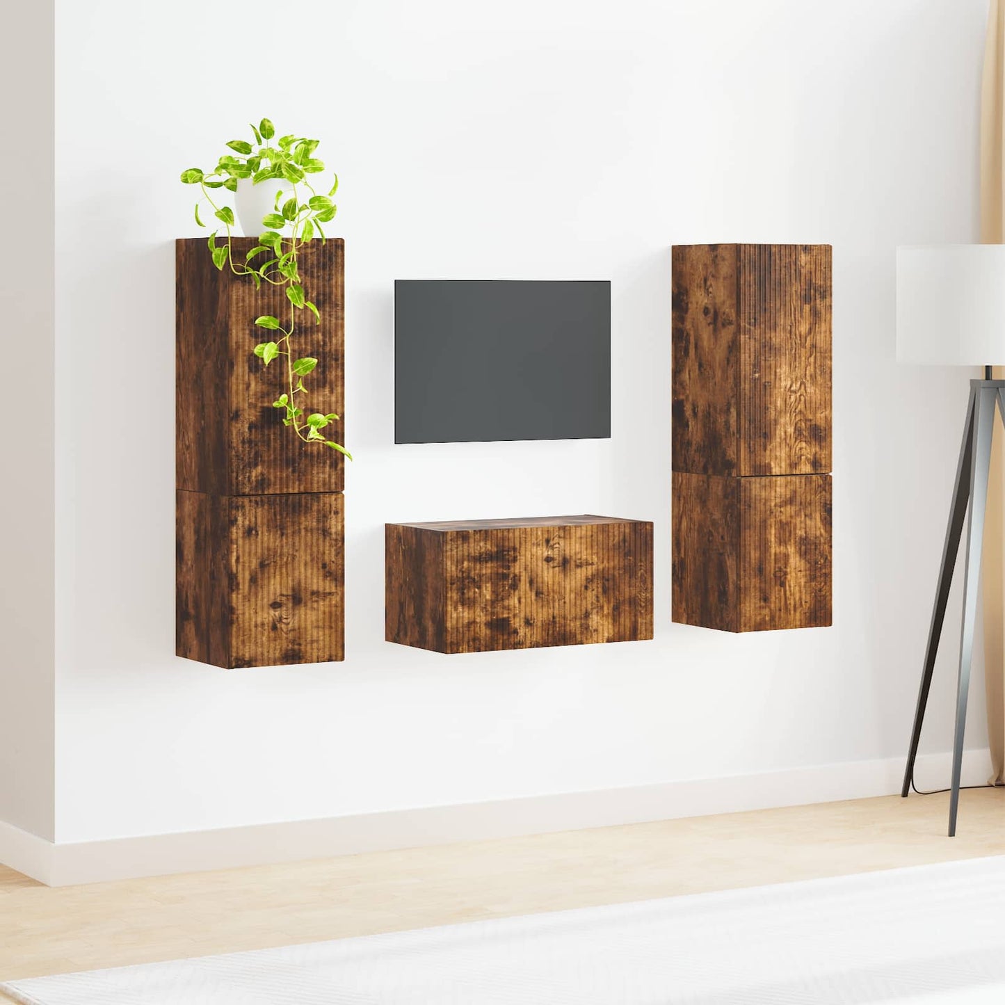 TV Cabinet Set 5 pcs Smoked Oak Engineered Wood