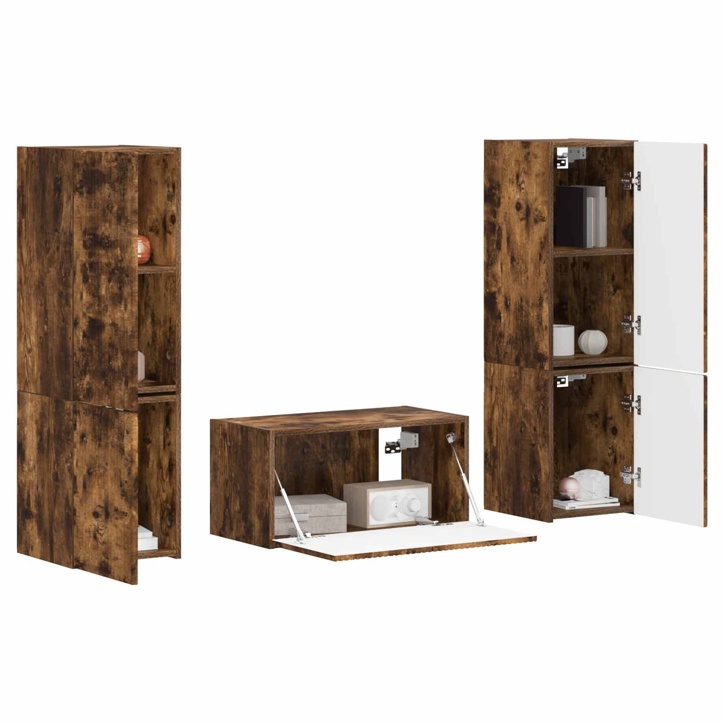 TV Cabinet Set 5 pcs Smoked Oak Engineered Wood