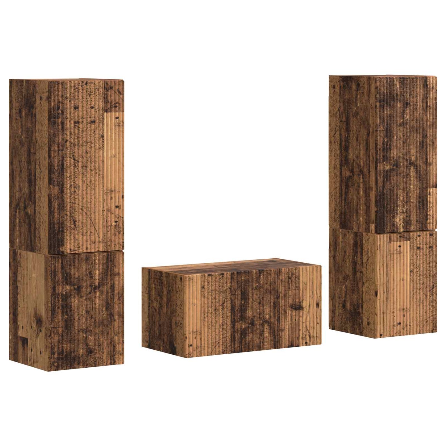 TV Cabinet Set 5 pcs Old Wood Engineered Wood