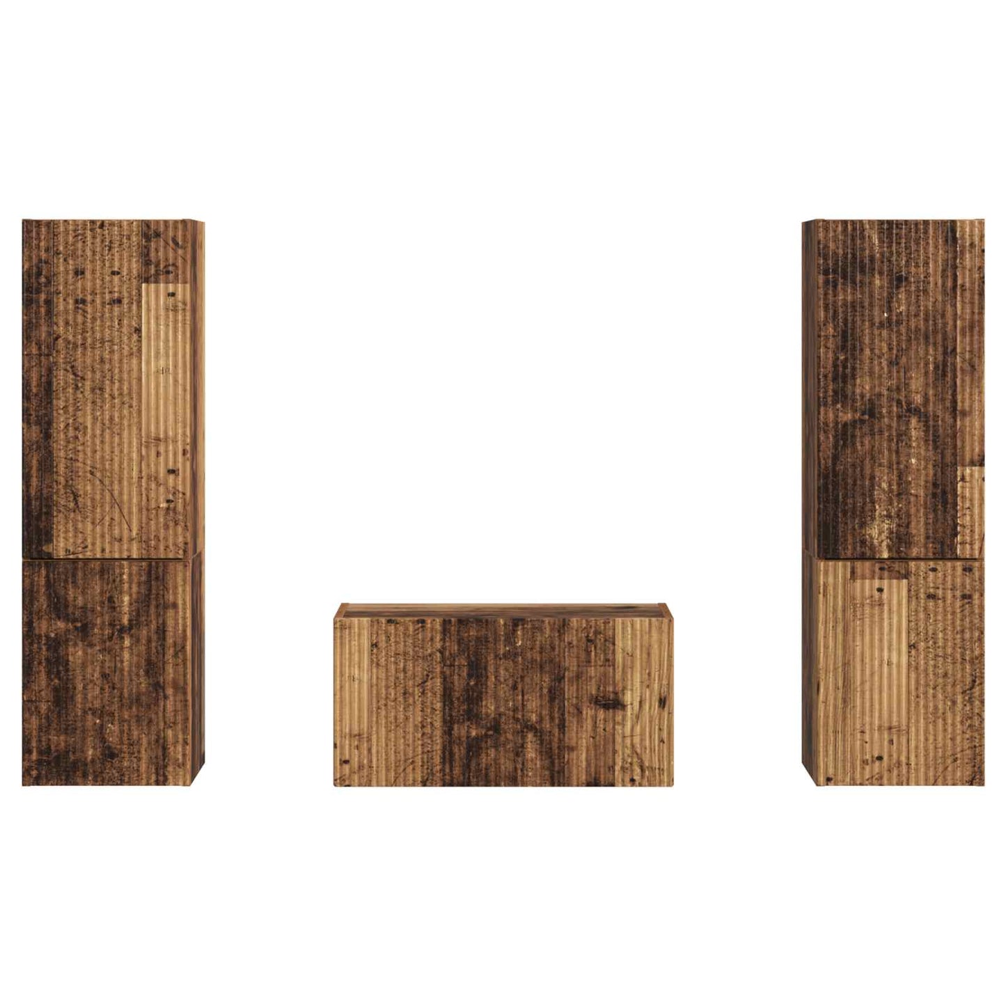 TV Cabinet Set 5 pcs Old Wood Engineered Wood