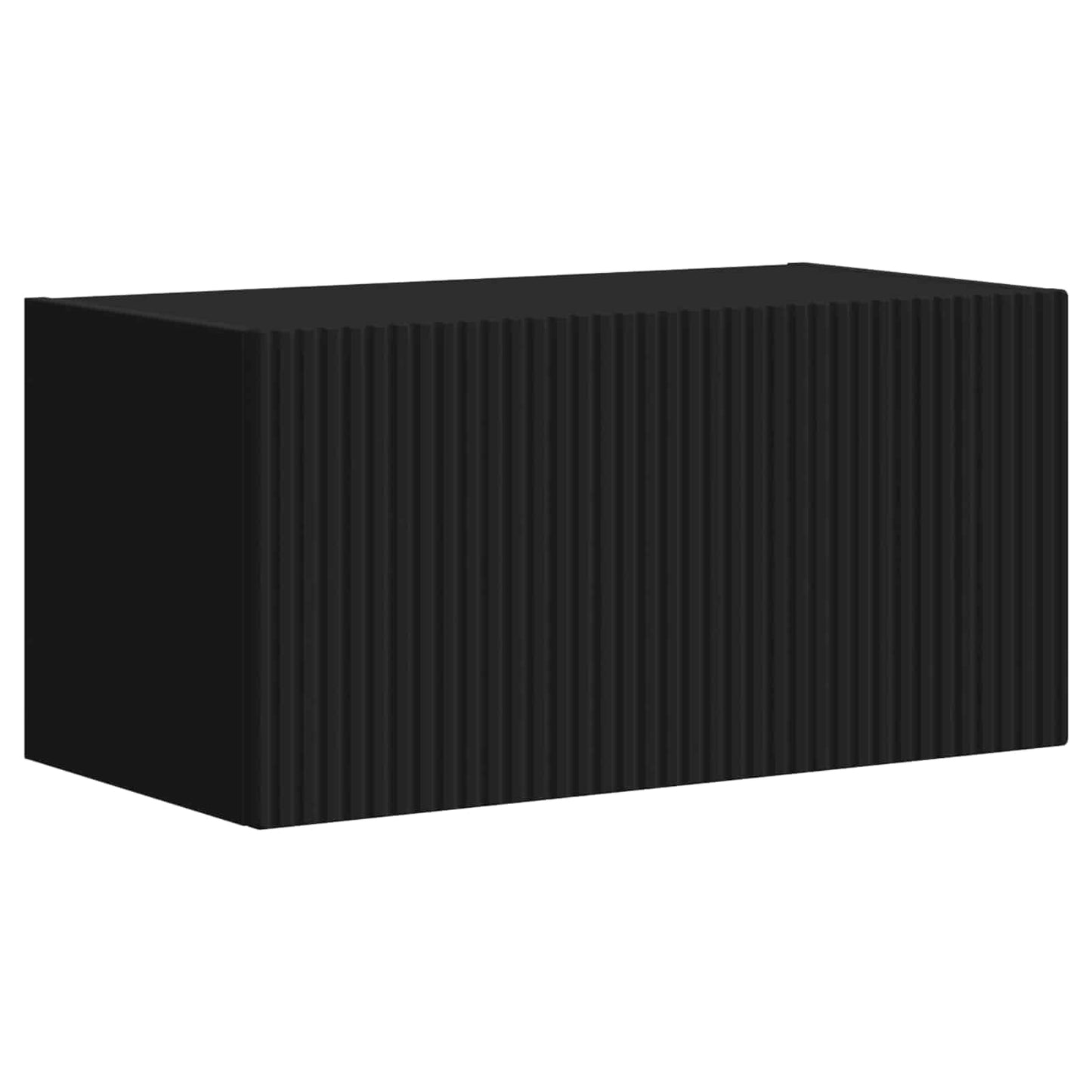 TV Cabinet Set 6 pcs Black Engineered Wood
