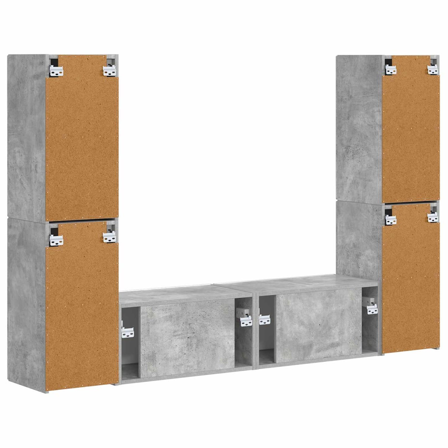 TV Cabinet Set 6 pcs Concrete Grey Engineered Wood