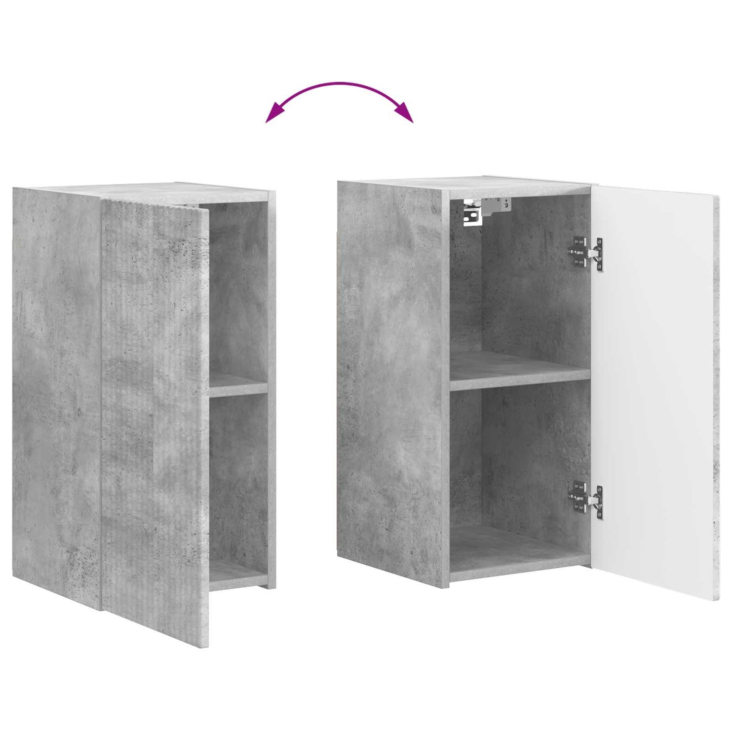 TV Cabinet Set 6 pcs Concrete Grey Engineered Wood