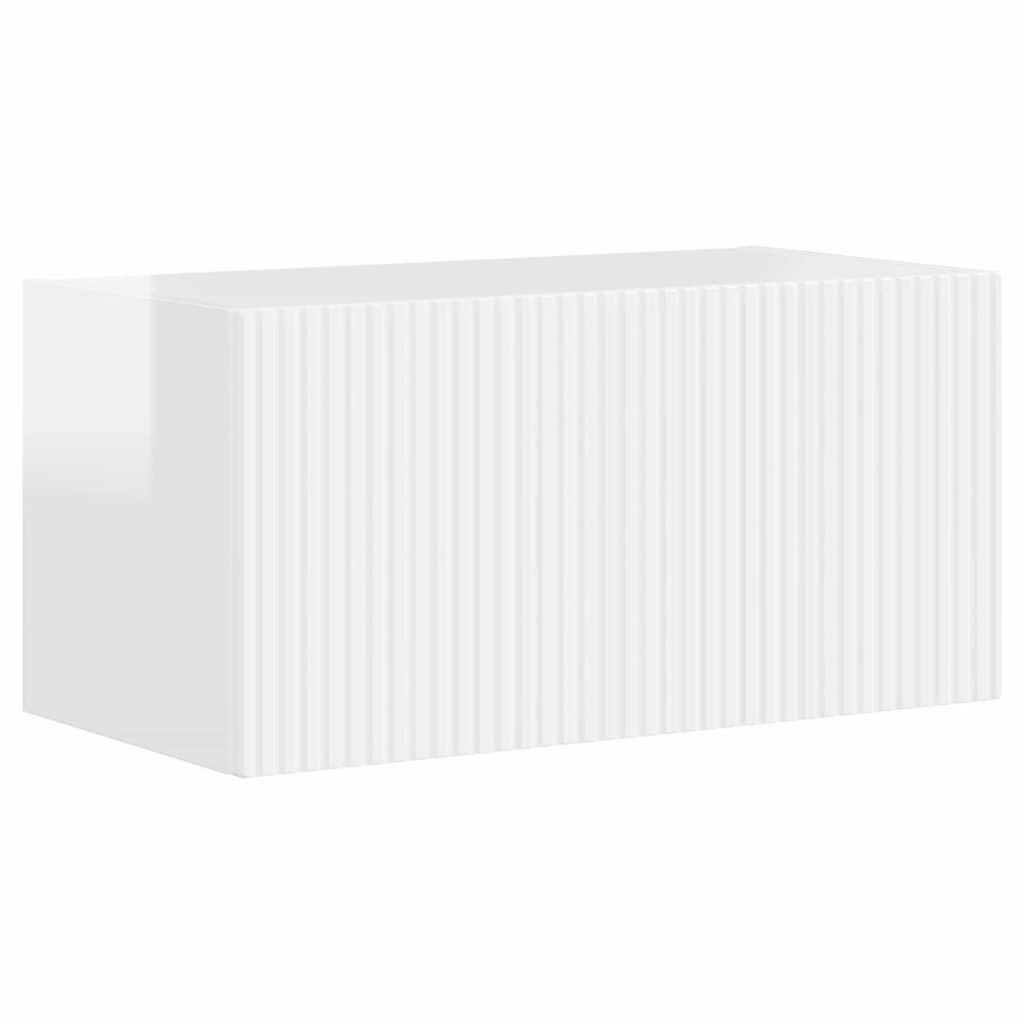 TV Cabinet Set 6 pcs High Gloss White Engineered Wood