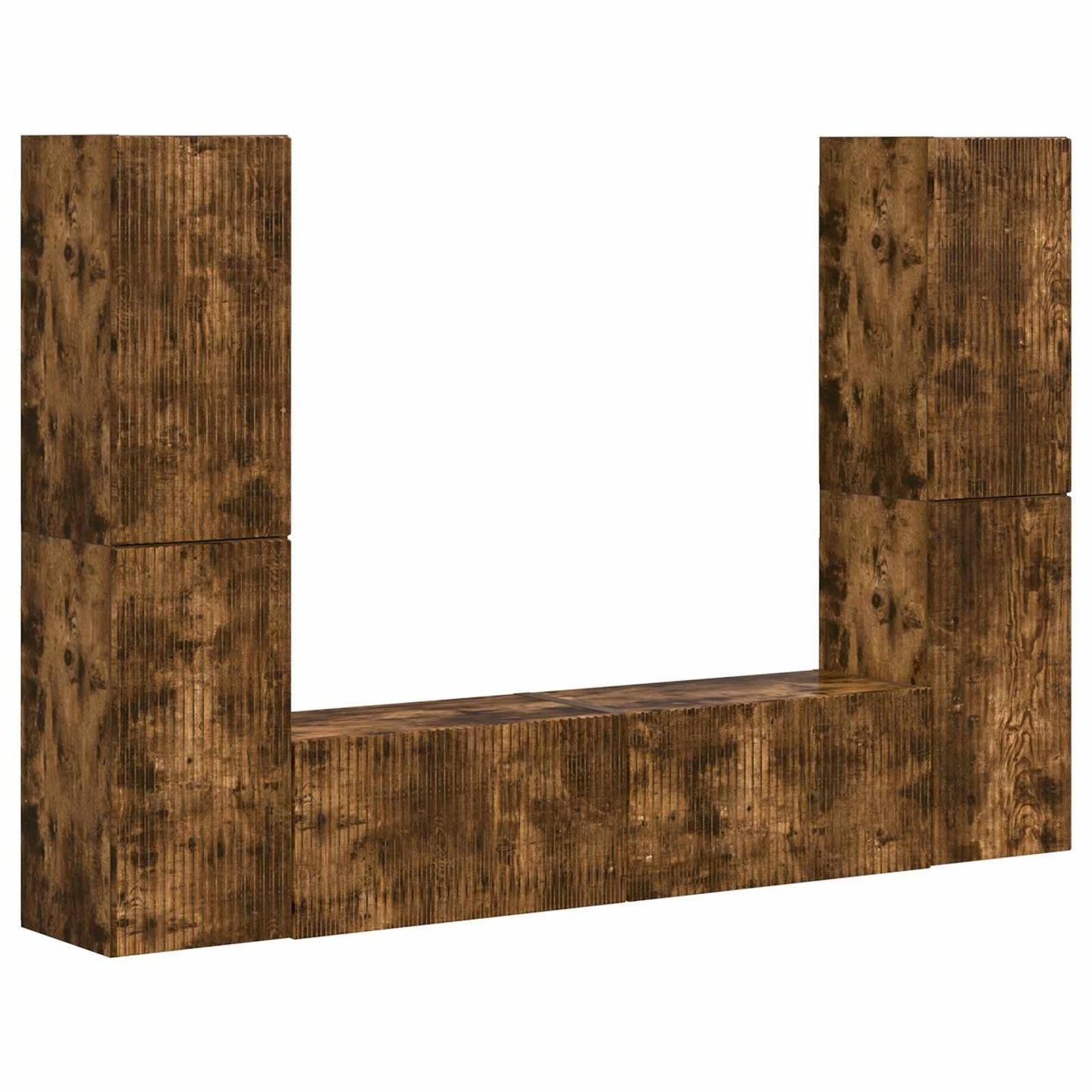 TV Cabinet Set 6 pcs Smoked Oak Engineered Wood