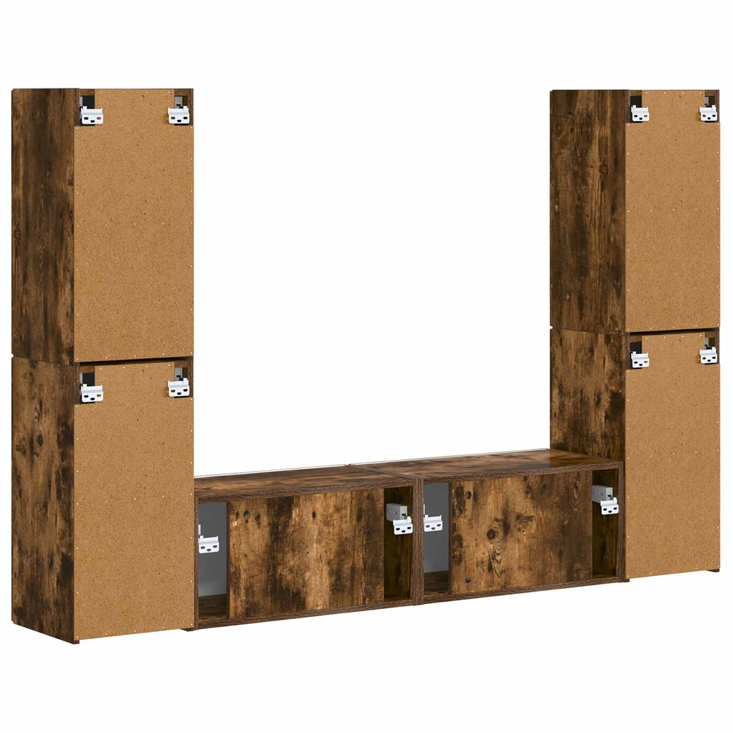 TV Cabinet Set 6 pcs Smoked Oak Engineered Wood