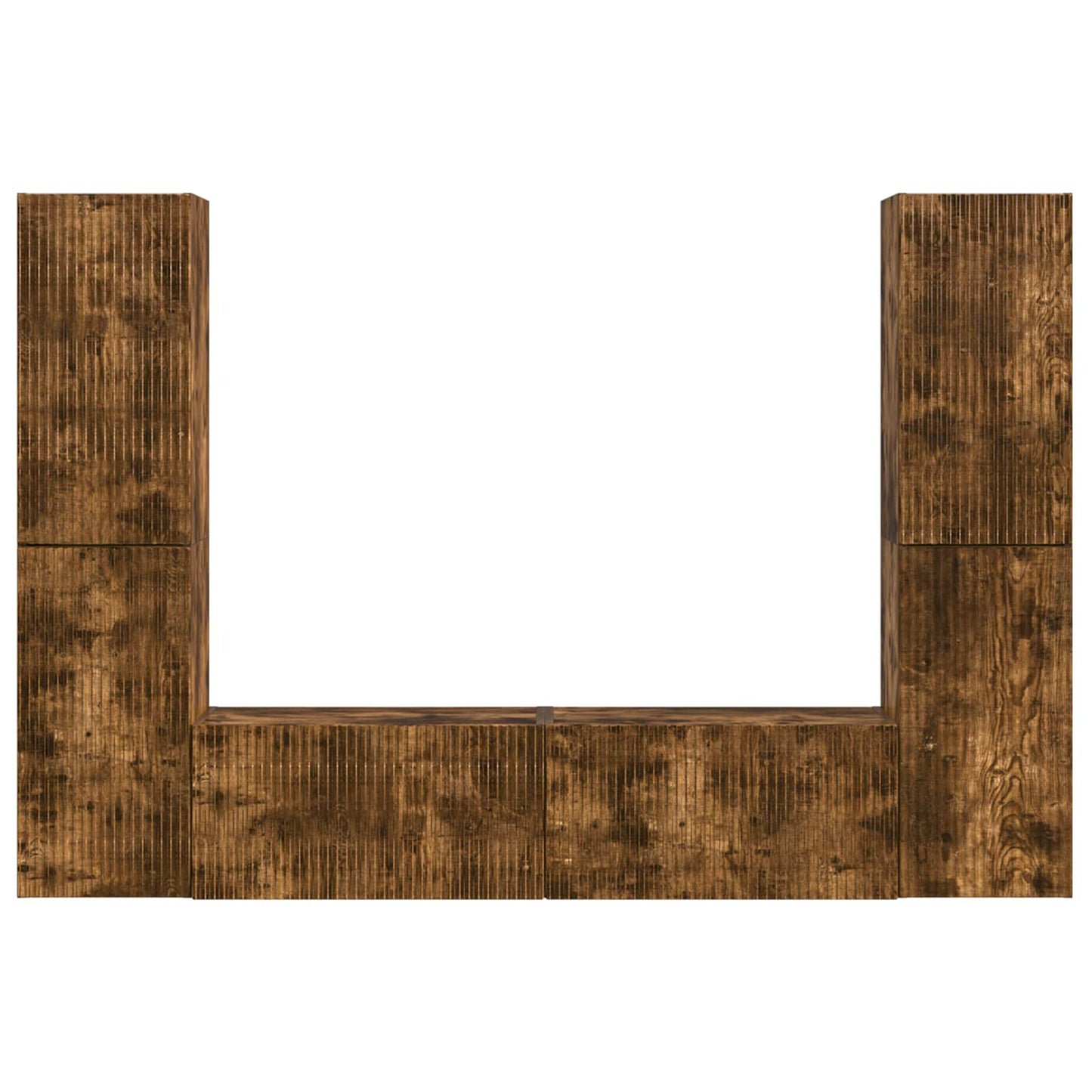 TV Cabinet Set 6 pcs Smoked Oak Engineered Wood