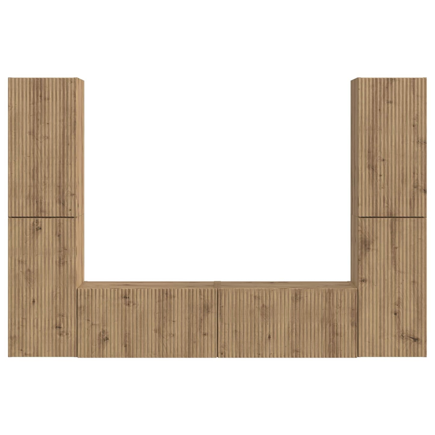 TV Cabinet Set 6 pcs Artisan Oak Engineered Wood