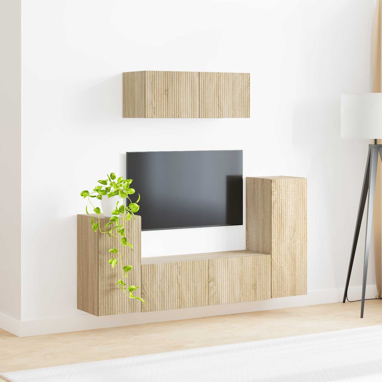 TV Cabinet Set 4 pcs Sonoma Oak Engineered Wood