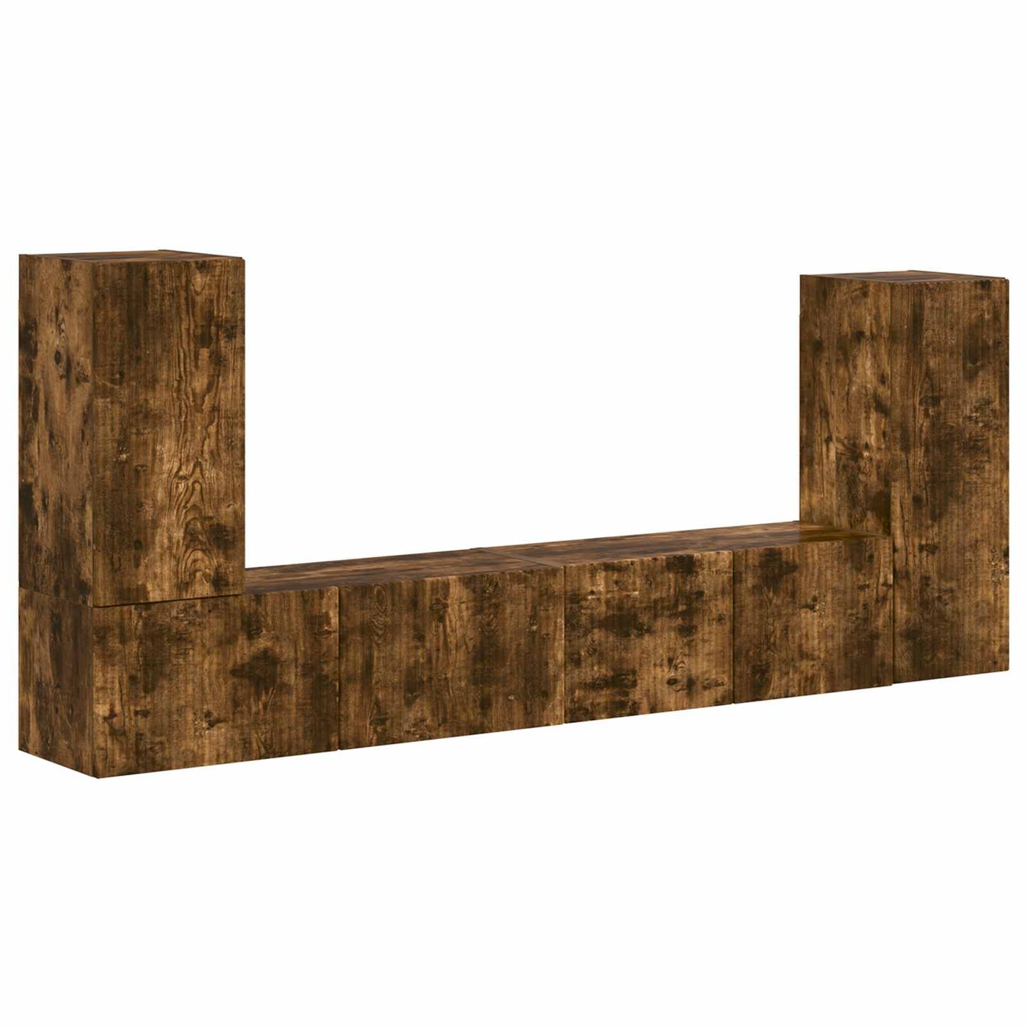TV Cabinet Set 4 pcs Smoked Oak Engineered Wood