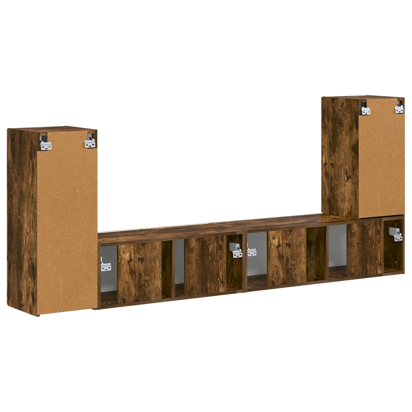 TV Cabinet Set 4 pcs Smoked Oak Engineered Wood