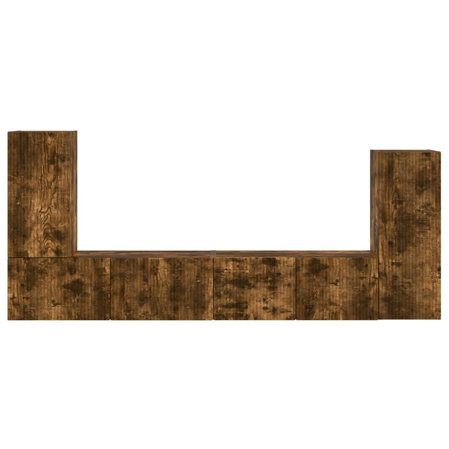 TV Cabinet Set 4 pcs Smoked Oak Engineered Wood