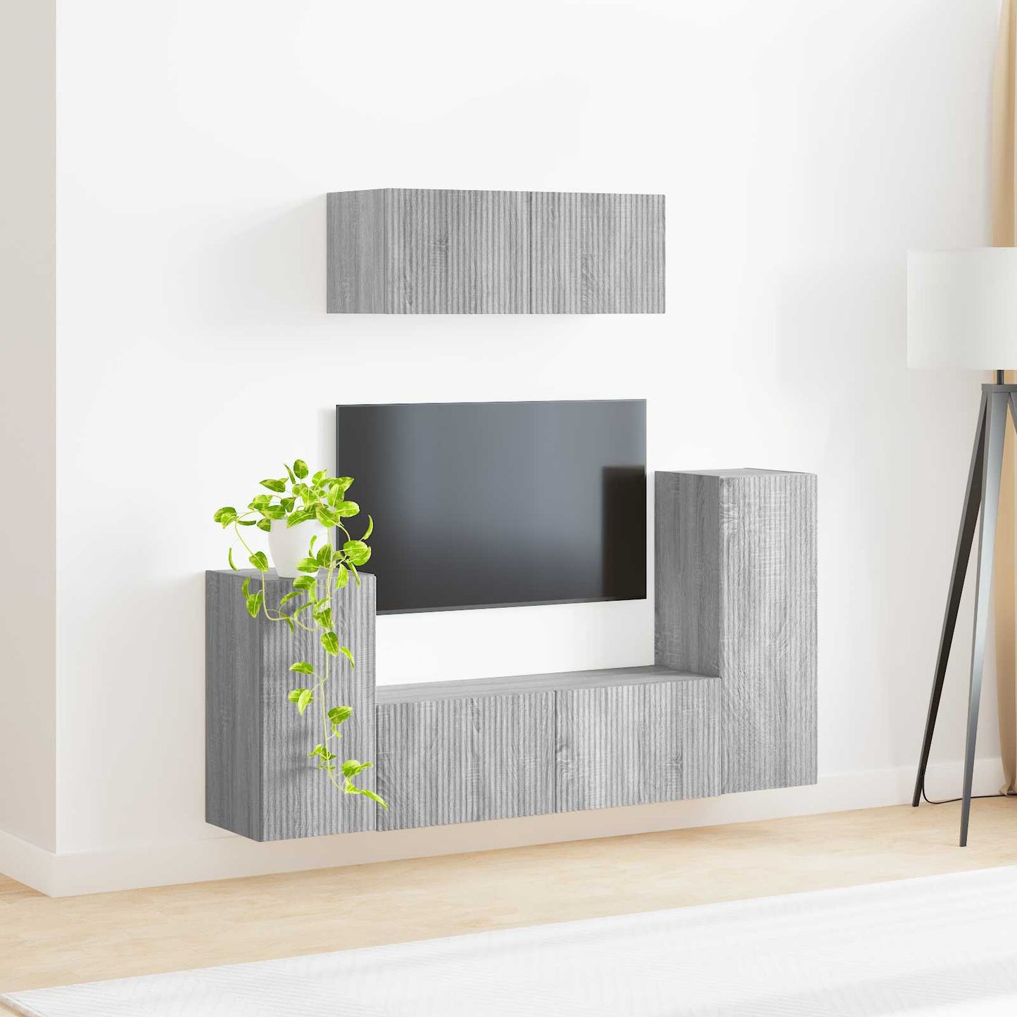 TV Cabinet Set 4 pcs Grey Sonoma Engineered Wood