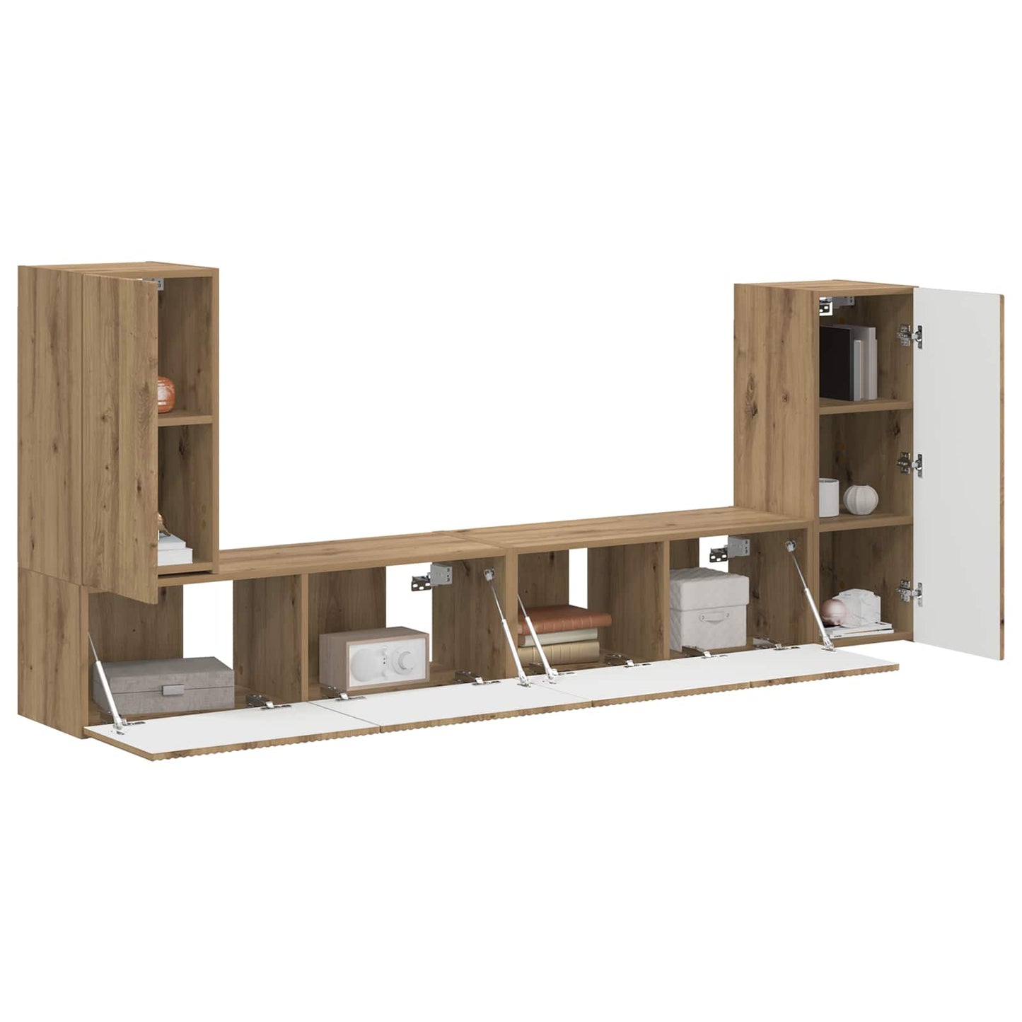 TV Cabinet Set 4 pcs Artisan Oak Engineered Wood